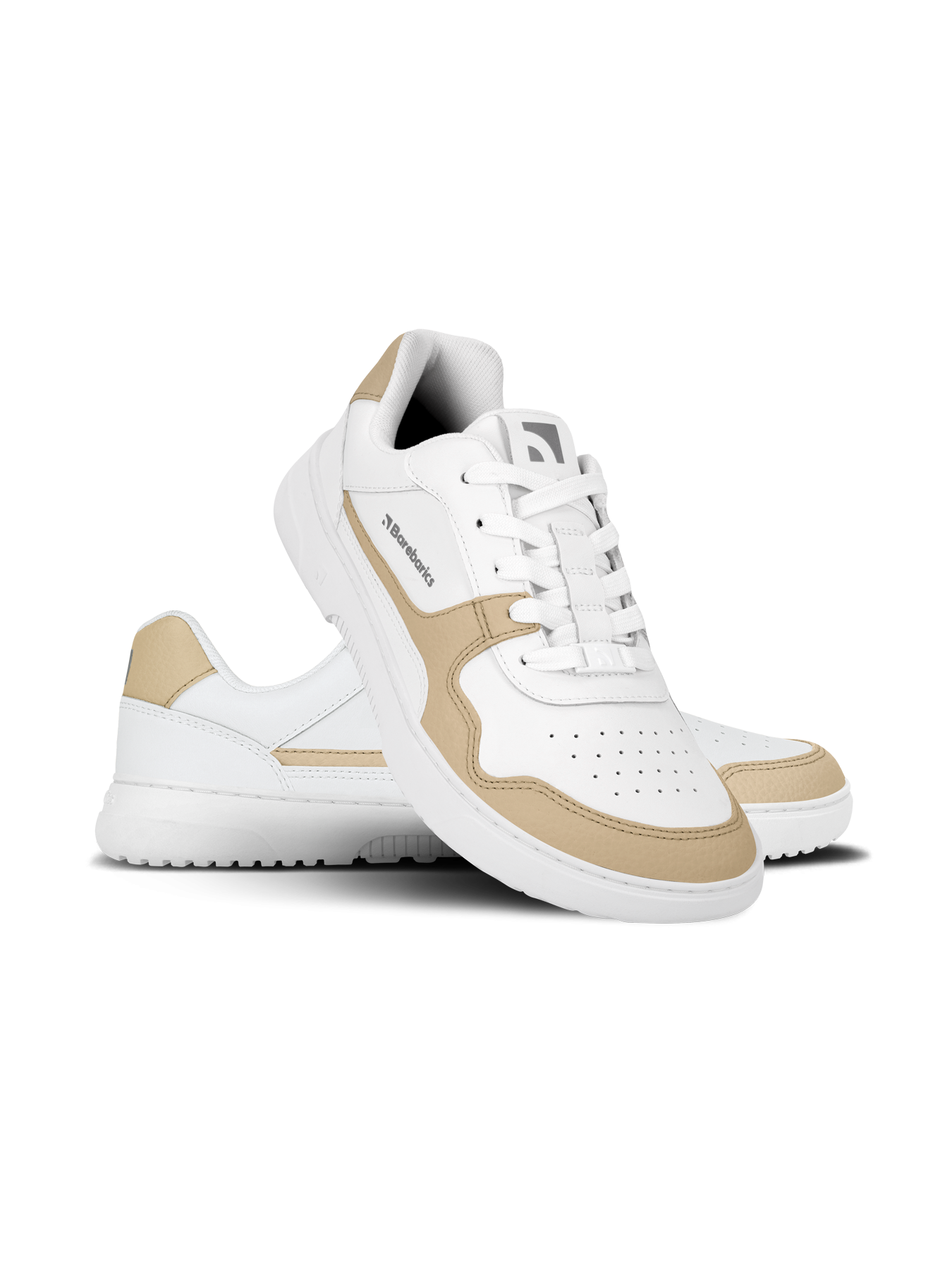 Barebarics - Zing White & Cream Leather - Deportivas barefoot-Barebarics-Cacles Barefoot-Tienda de calzado barefoot respetuoso minimalista