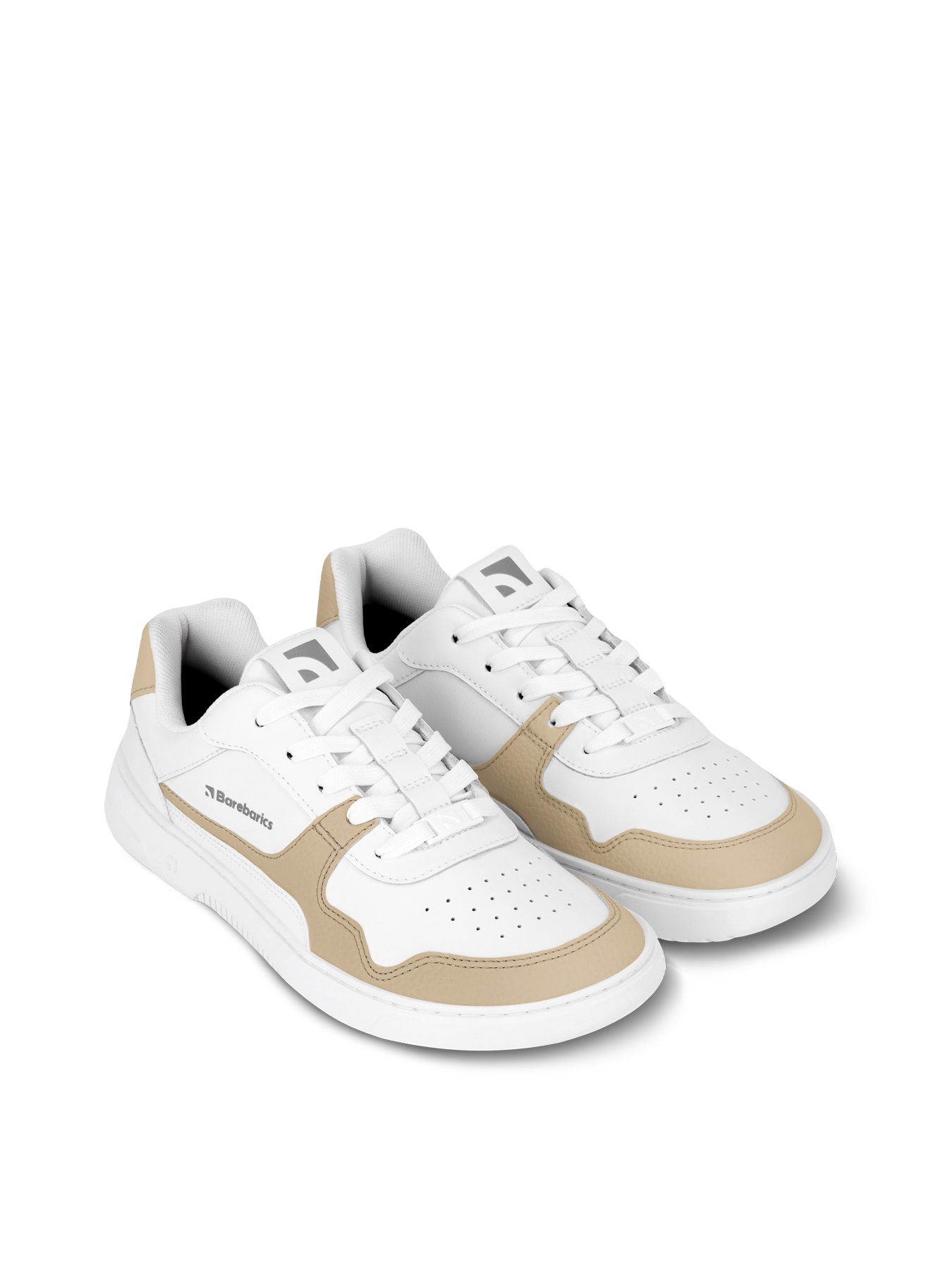 Barebarics - Zing White & Cream Leather - Deportivas barefoot-Barebarics-Cacles Barefoot-Tienda de calzado barefoot respetuoso minimalista