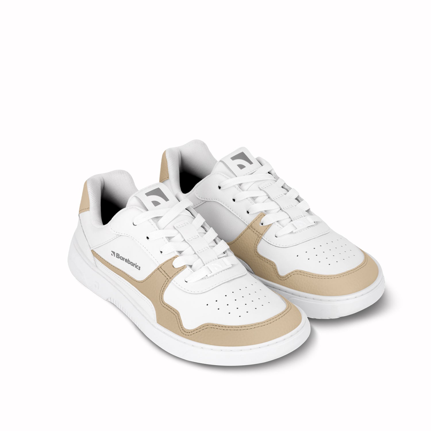Barebarics - Zing White & Cream Leather - Deportivas barefoot-Barebarics-Cacles Barefoot-Tienda de calzado barefoot respetuoso minimalista