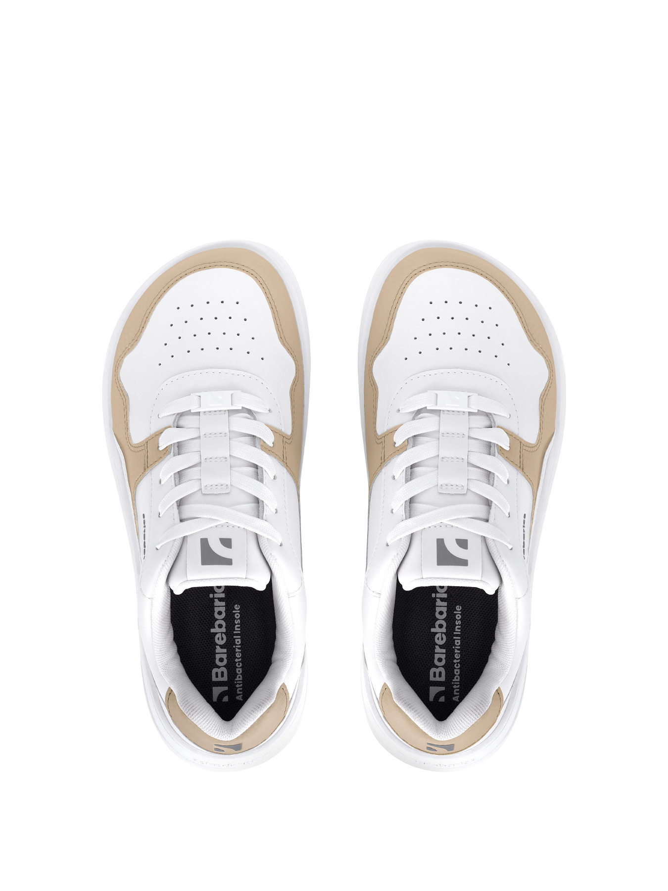 Barebarics - Zing White & Cream Leather - Deportivas barefoot-Barebarics-Cacles Barefoot-Tienda de calzado barefoot respetuoso minimalista