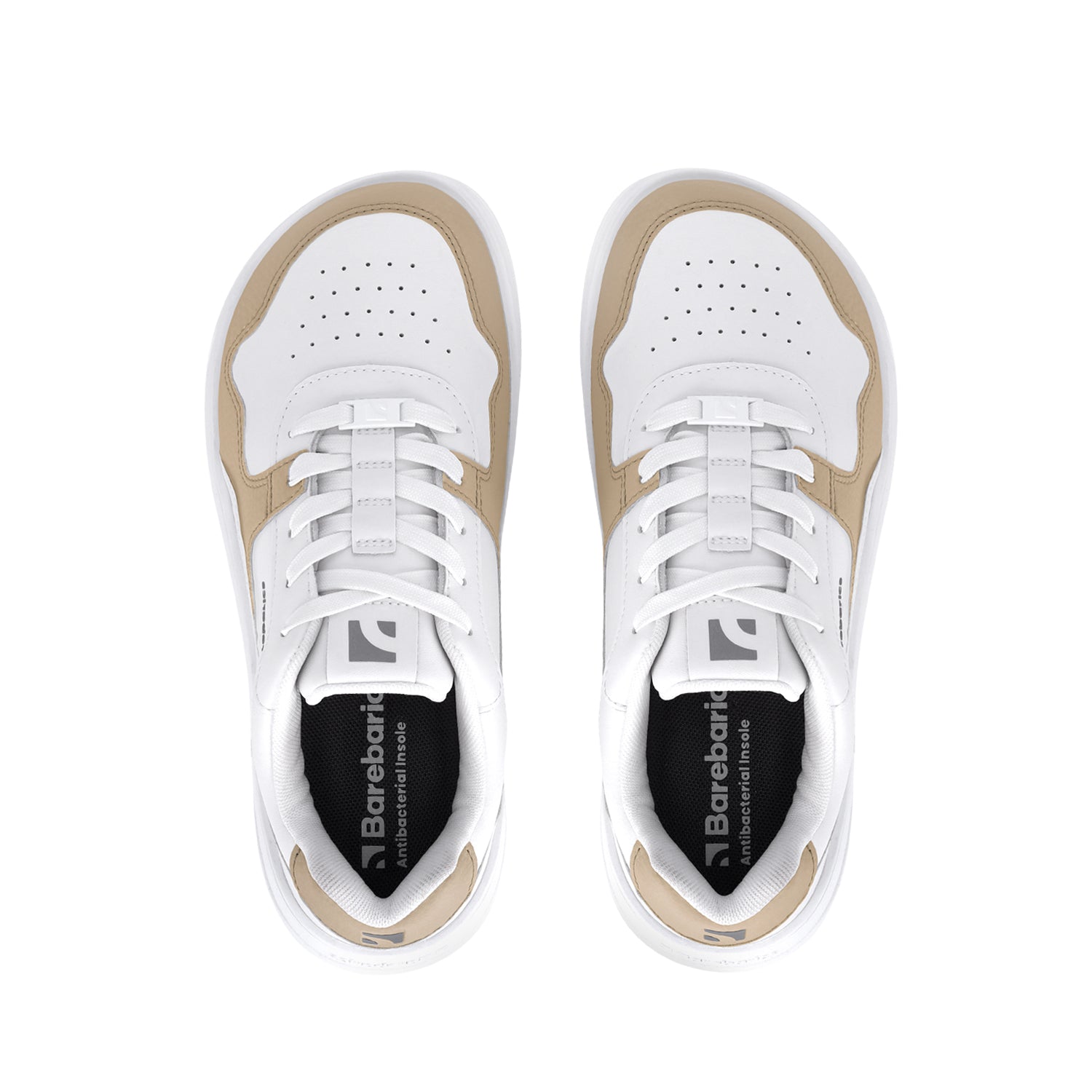 Barebarics - Zing White & Cream Leather - Deportivas barefoot-Barebarics-Cacles Barefoot-Tienda de calzado barefoot respetuoso minimalista