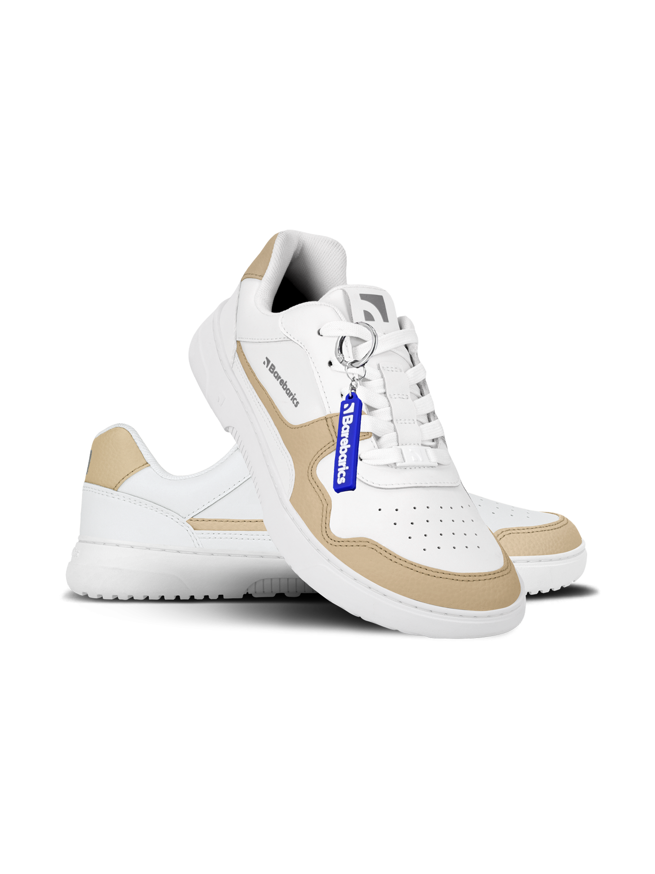 Barebarics - Zing White & Cream Leather - Deportivas barefoot-Barebarics-Cacles Barefoot-Tienda de calzado barefoot respetuoso minimalista