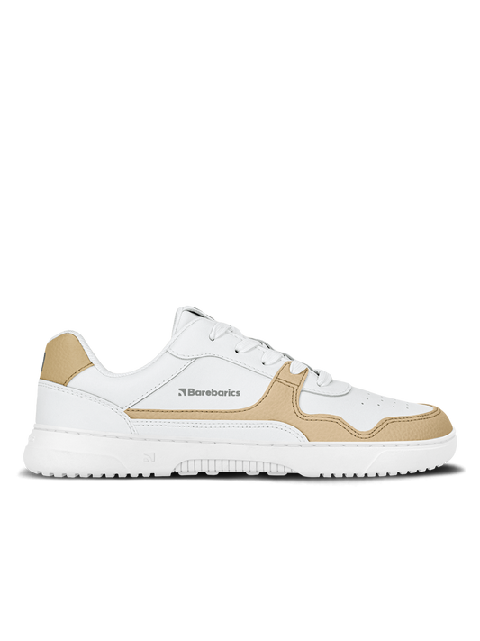 Barebarics - Zing White & Cream Leather - Deportivas barefoot-Barebarics-Cacles Barefoot-Tienda de calzado barefoot respetuoso minimalista