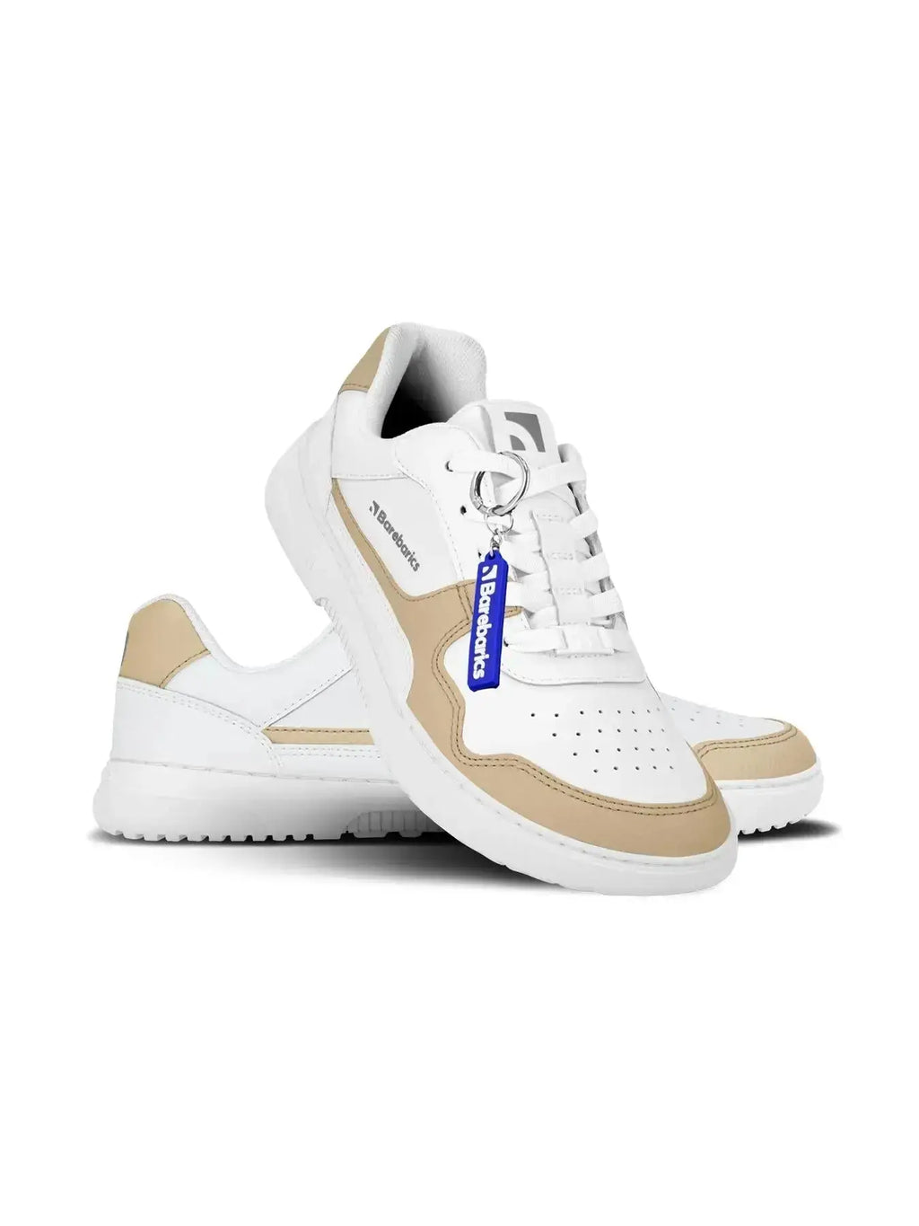 Barebarics - Zing White & Cream Leather - Zapatillas barefoot unisex blanco y beige