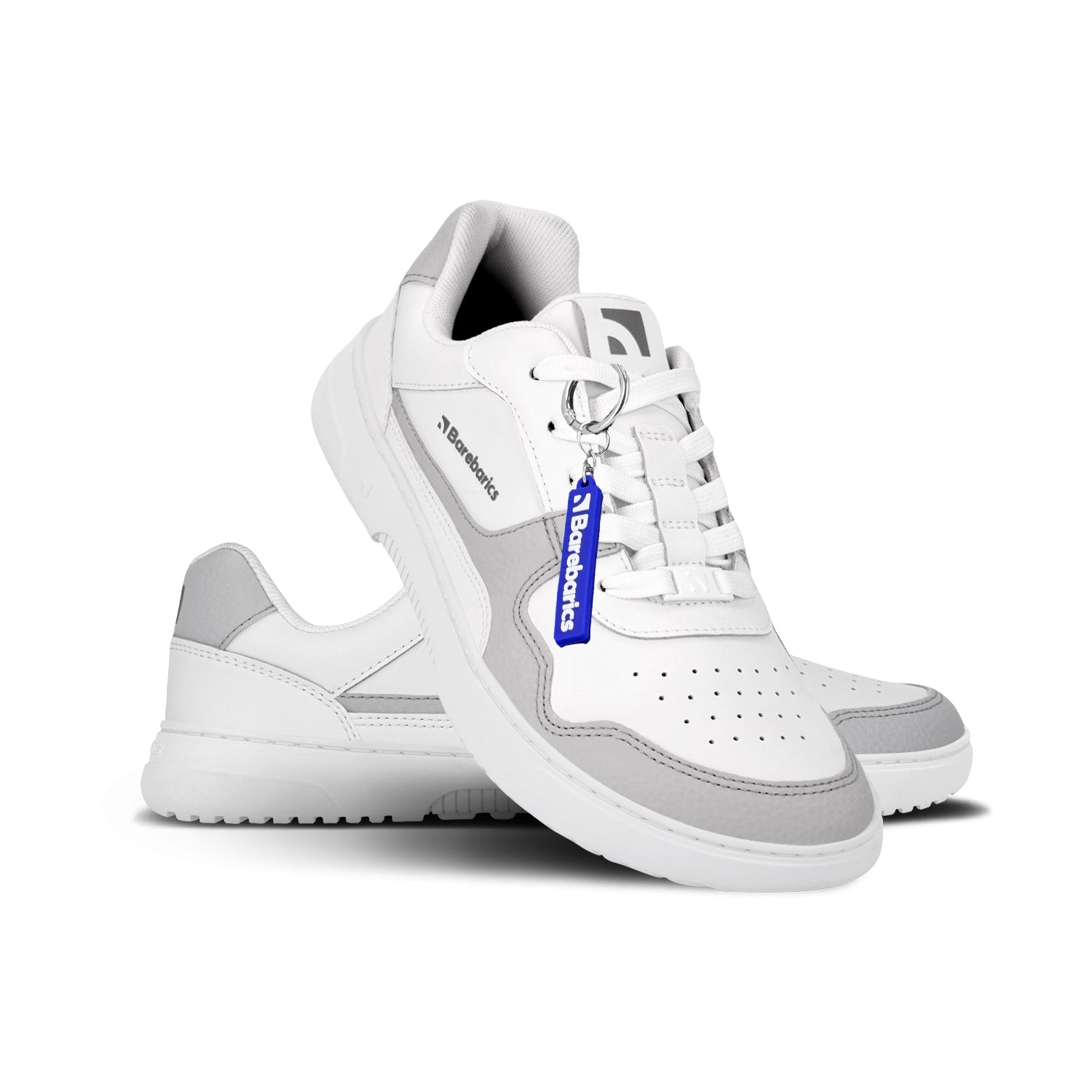 Barebarics - Zing White & Light Grey Leather - Deportivas barefoot-Barebarics-Cacles Barefoot-Tienda de calzado barefoot respetuoso minimalista
