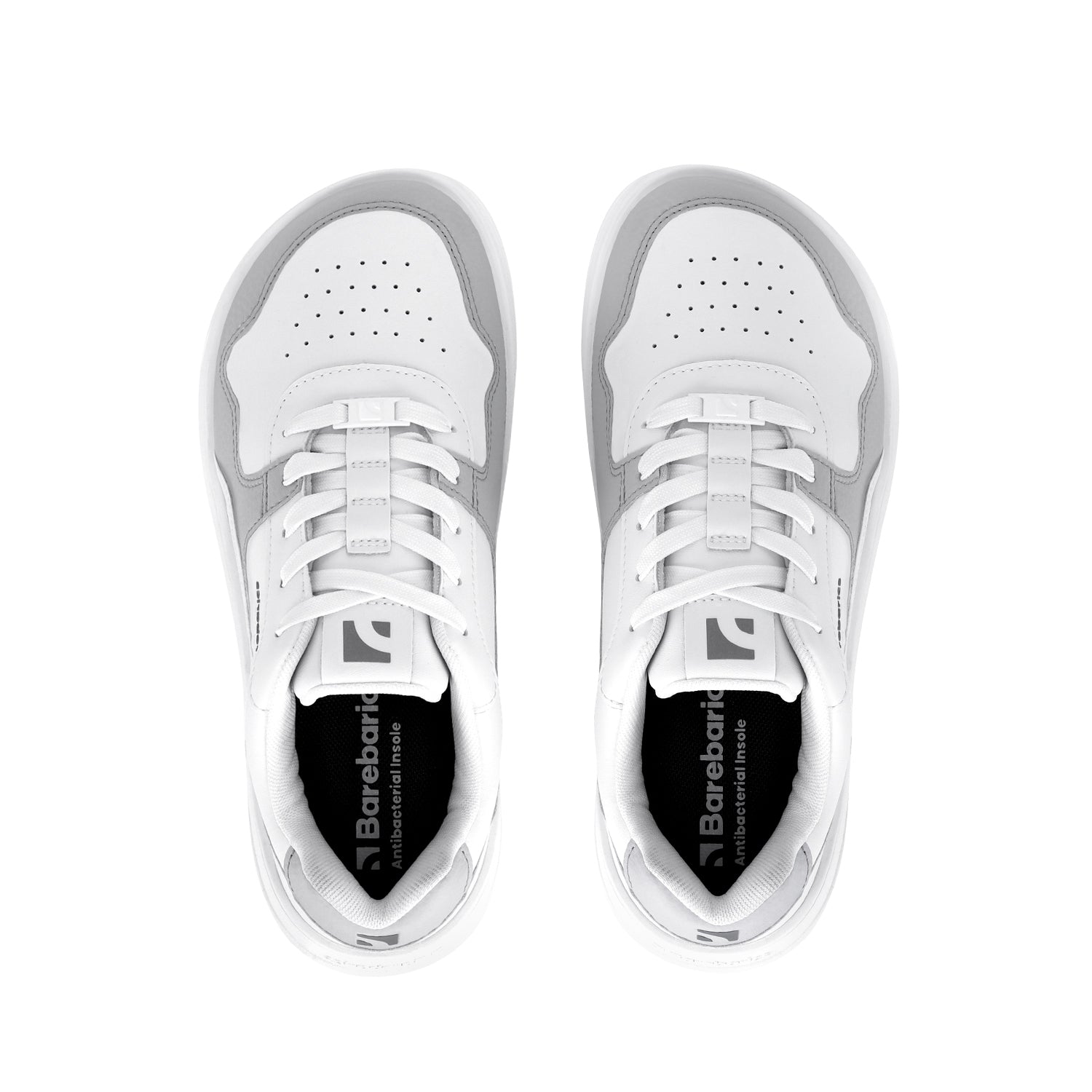 Barebarics - Zing White & Light Grey Leather - Deportivas barefoot-Barebarics-Cacles Barefoot-Tienda de calzado barefoot respetuoso minimalista