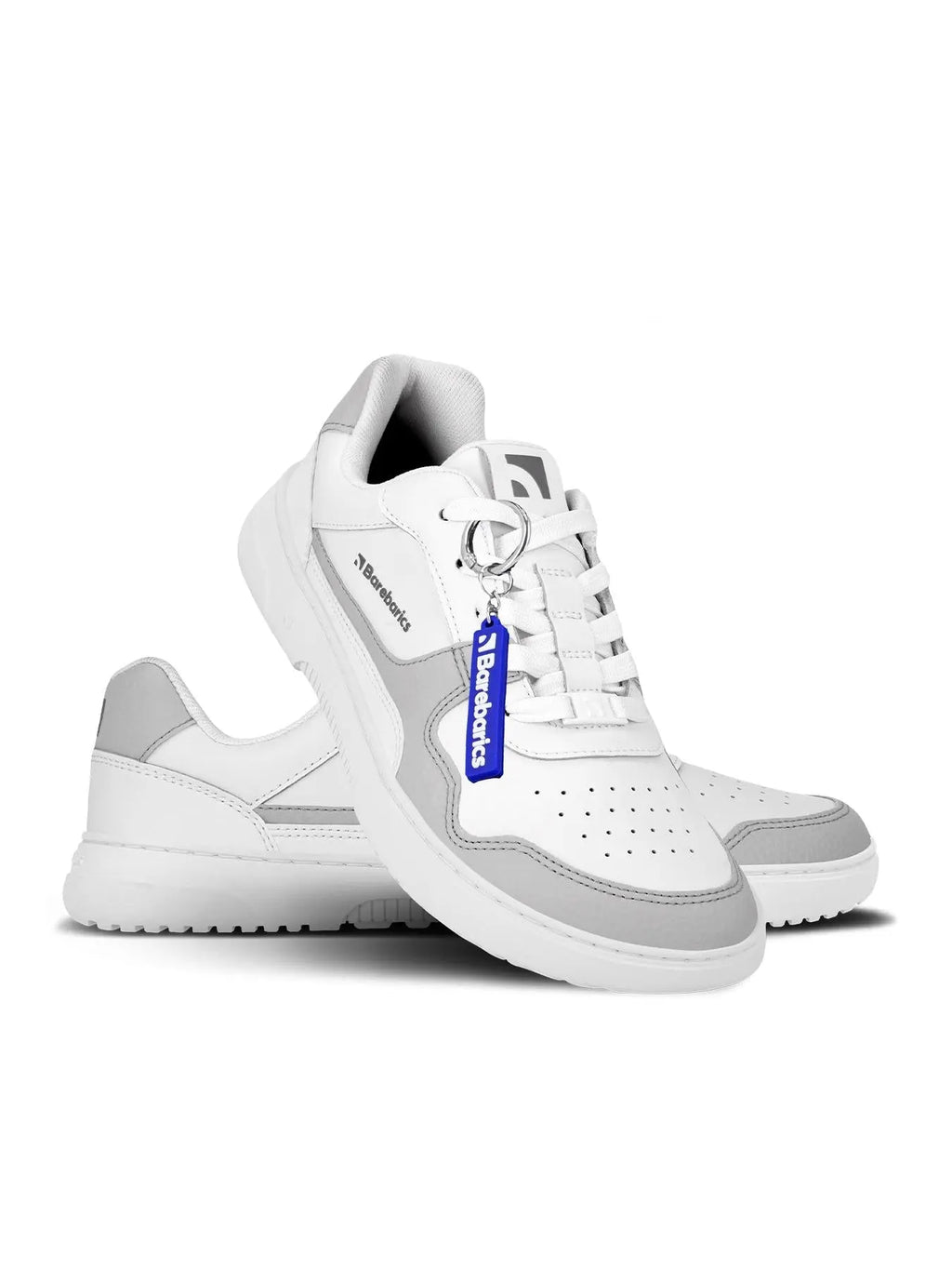 Barebarics - Cuir Zing Blanc & Gris Clair - Chaussures barefoot