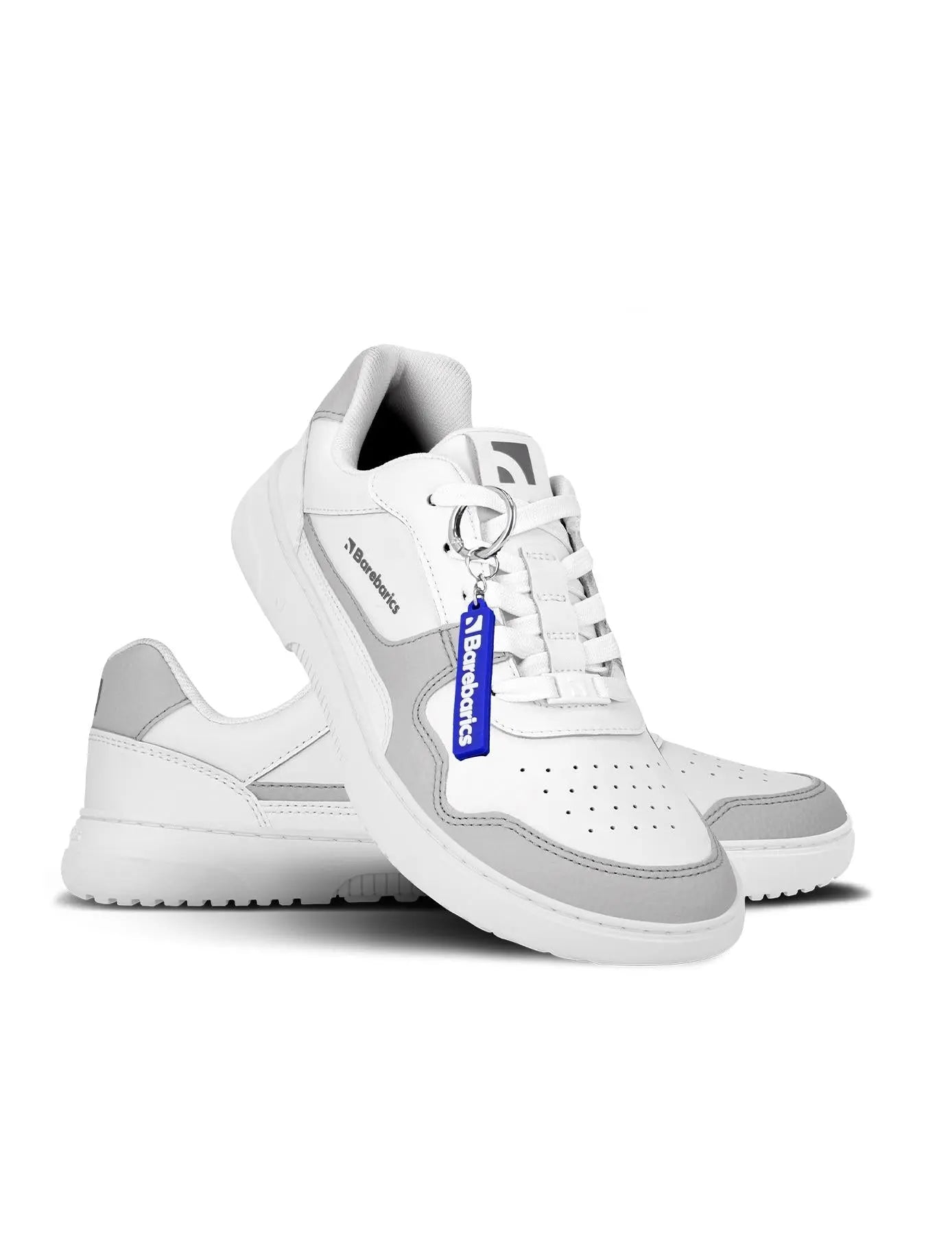 Barebarics - Cuir Zing Blanc & Gris Clair - Chaussures barefoot