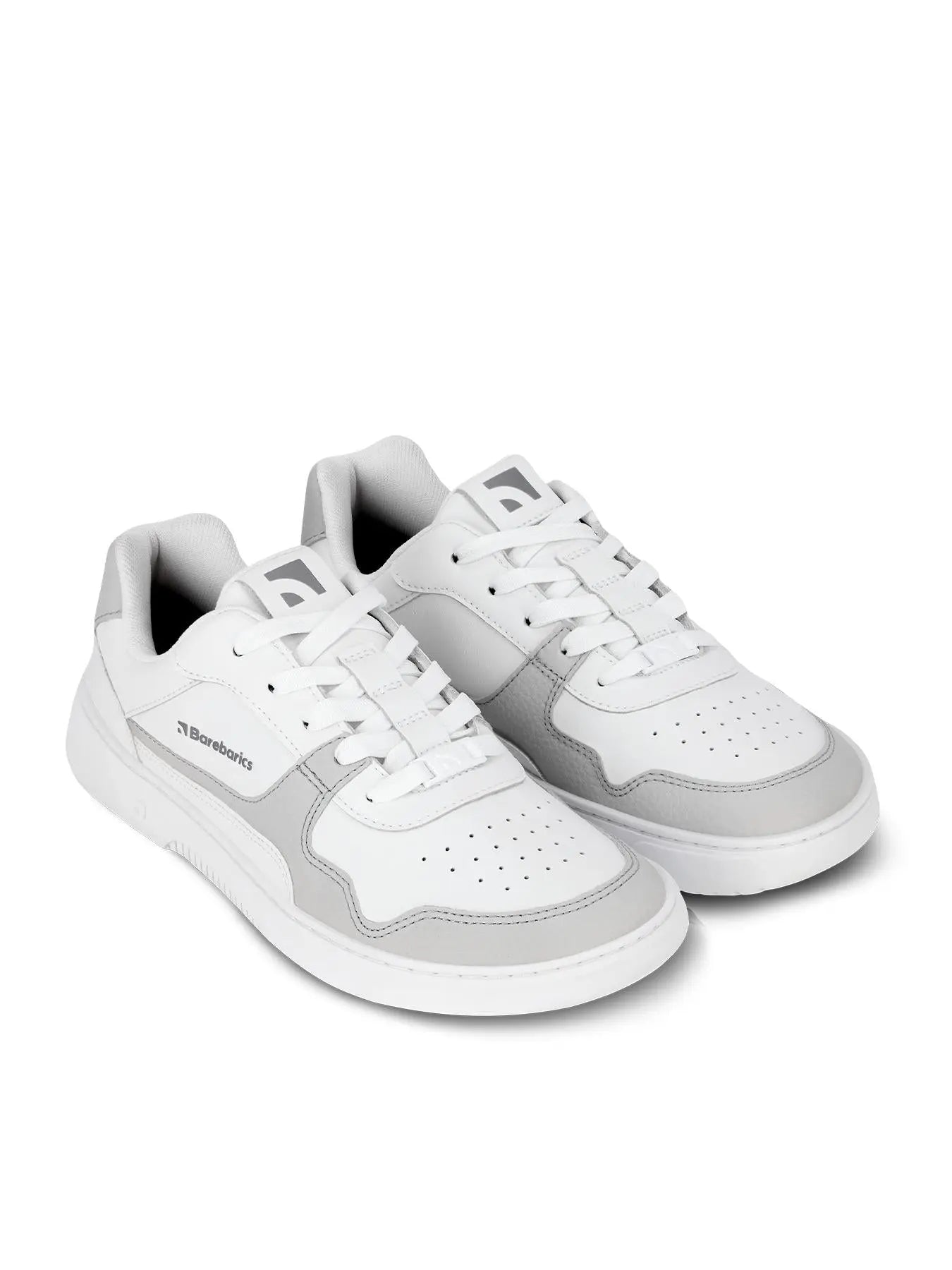Barebarics - Cuir Zing Blanc & Gris Clair - Chaussures barefoot