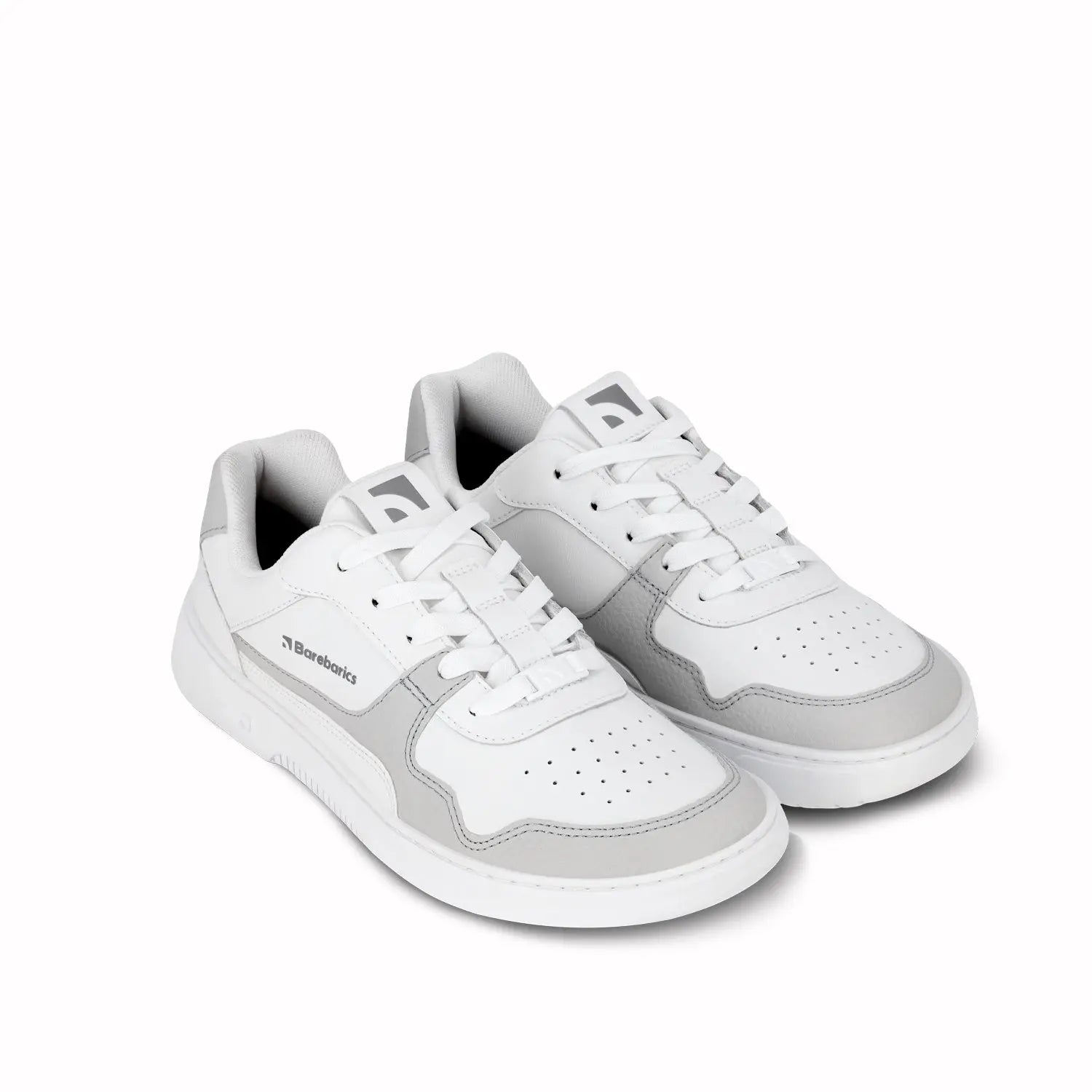 Barebarics - Cuir Zing Blanc & Gris Clair - Chaussures barefoot