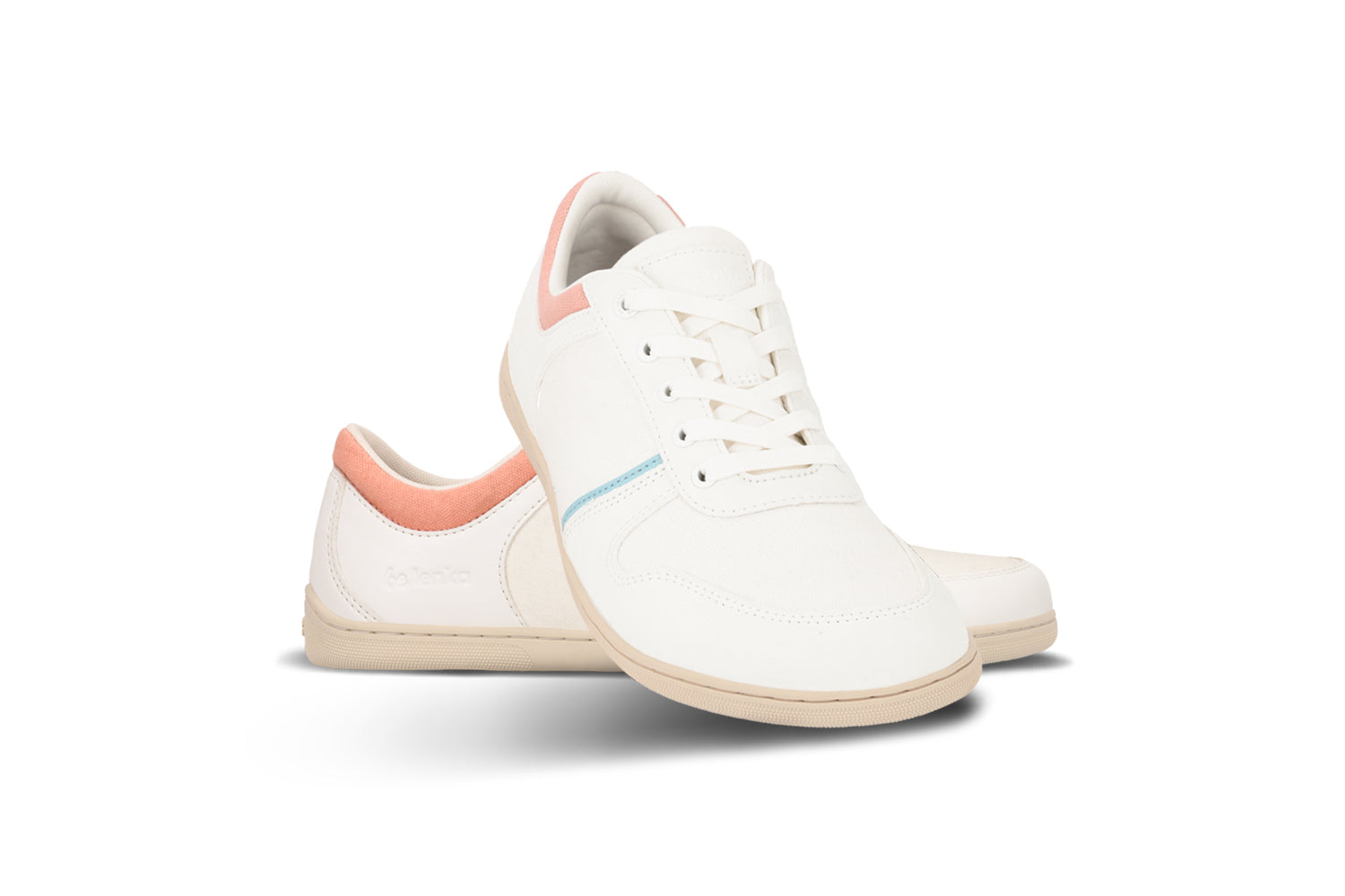 Be Lenka - Echo White & Cotton Candy Vegan - Deportivas barefoot veganas-Be Lenka-Cacles Barefoot-Tienda de calzado barefoot respetuoso minimalista