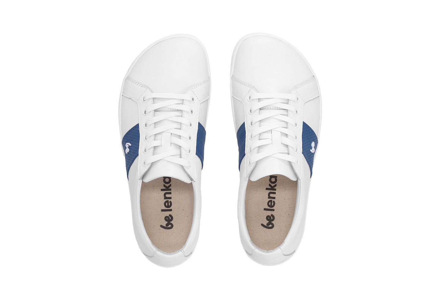 Be Lenka - Elite White & Dark Blue - Deportivas barefoot-Be Lenka-Cacles Barefoot-Tienda de calzado barefoot respetuoso minimalista