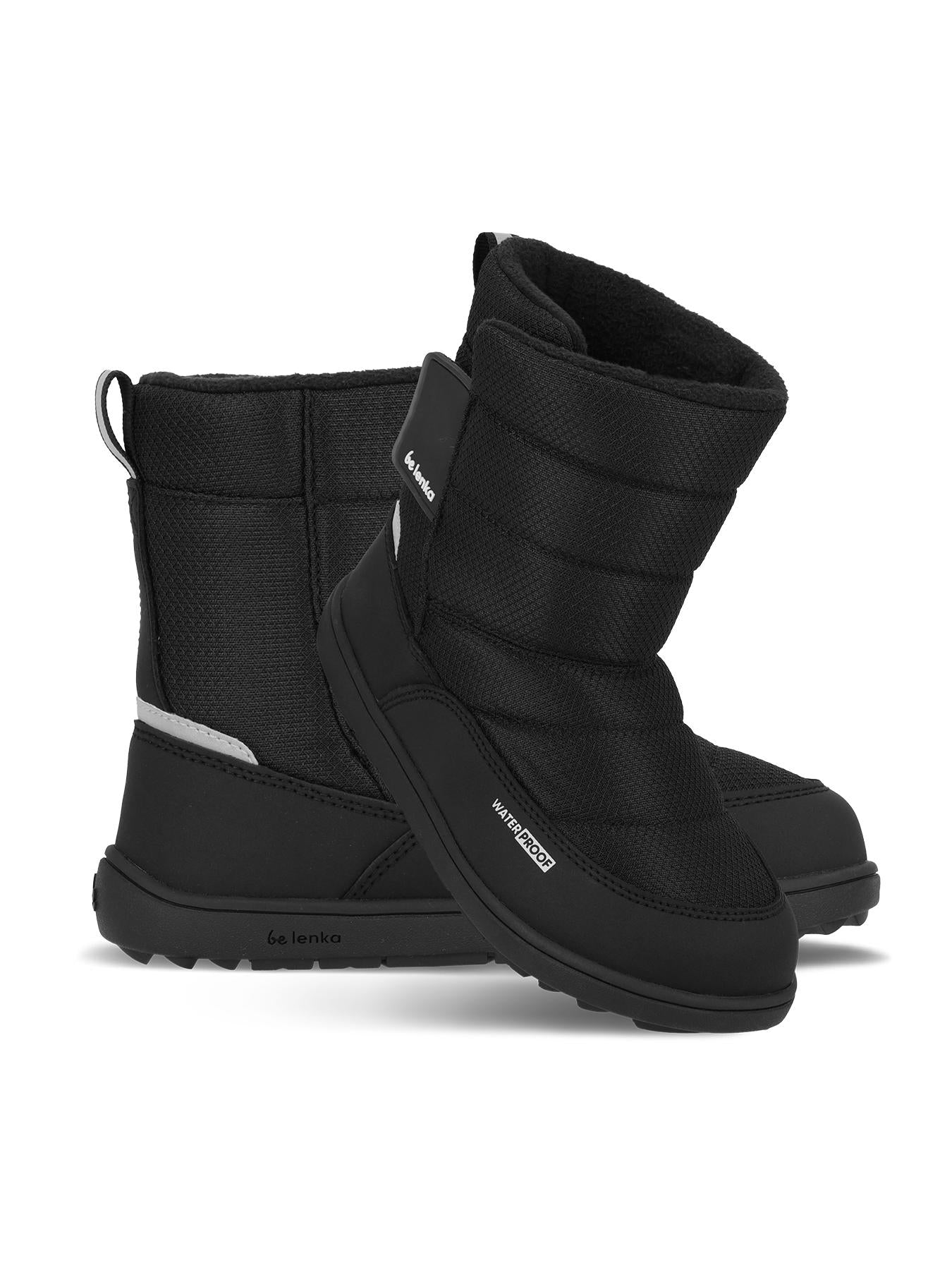 Be Lenka Kids - Ailo All Black - Botas de nieve descalzas