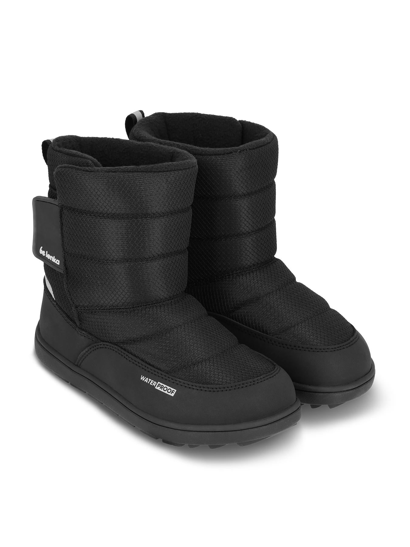 Be Lenka Kids - Ailo All Black - Botas de nieve descalzas