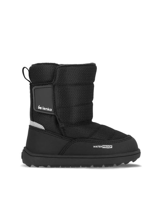 Be Lenka Kids - Ailo Preschool All Black - Botas de nieve descalzas