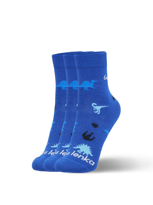 Be Lenka Kids - Crew Dino Royal Blue 3 pack - Calcetines barefoot - Cacles Barefoot
