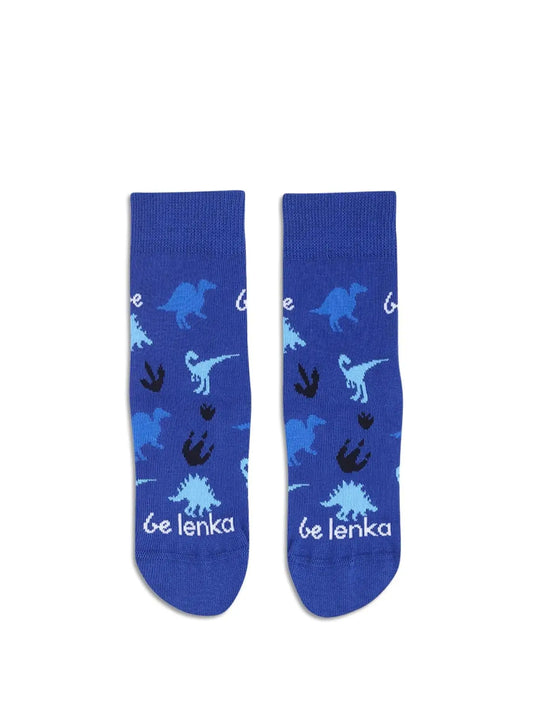 Be Lenka Kids - Crew Dino Royal Blue - Calcetines barefoot