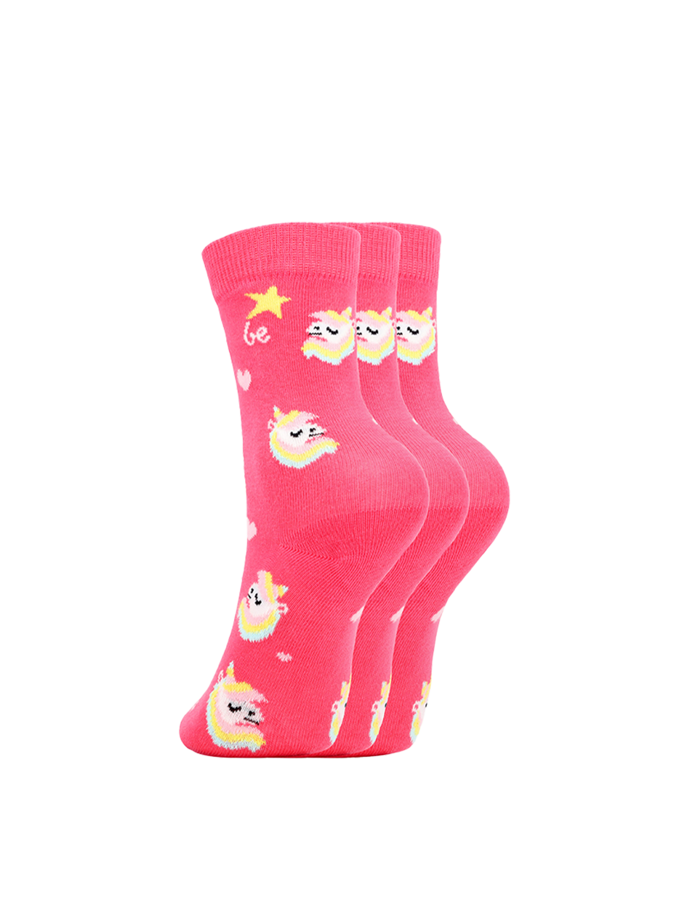 Be Lenka Kids - Crew Unicorn BubleGum Pink 3 pack - Calcetines barefoot-Be Lenka-Cacles Barefoot-Tienda de calzado barefoot respetuoso minimalista