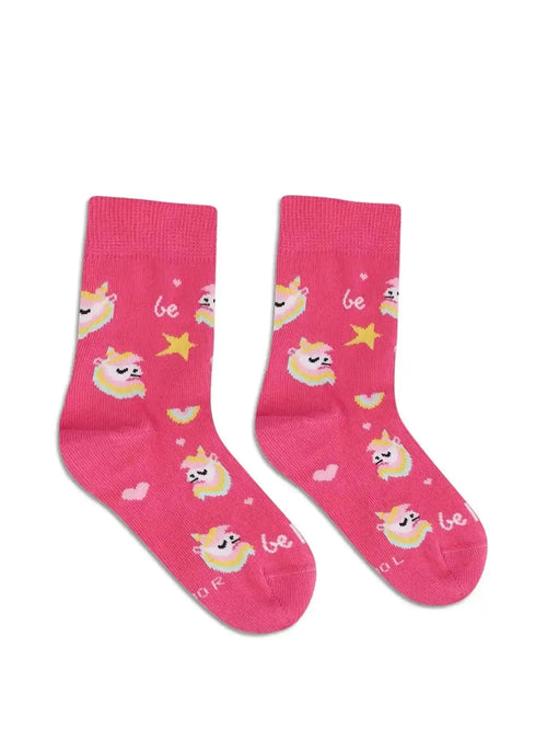 Be Lenka Kids - Crew Unicorn BubleGum Pink - Calcetines barefoot