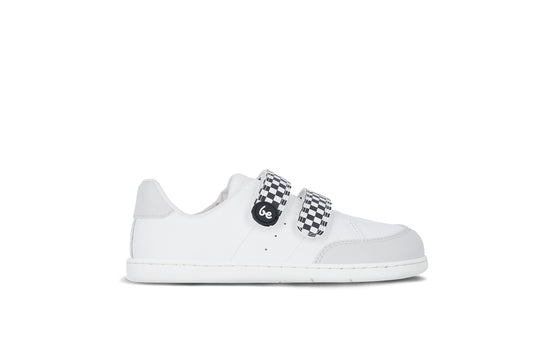 Be Lenka Kids - Energise Preschool White & Checkerboard - Zapatillas barefoot-Be Lenka-Cacles Barefoot-Tienda de calzado barefoot respetuoso minimalista