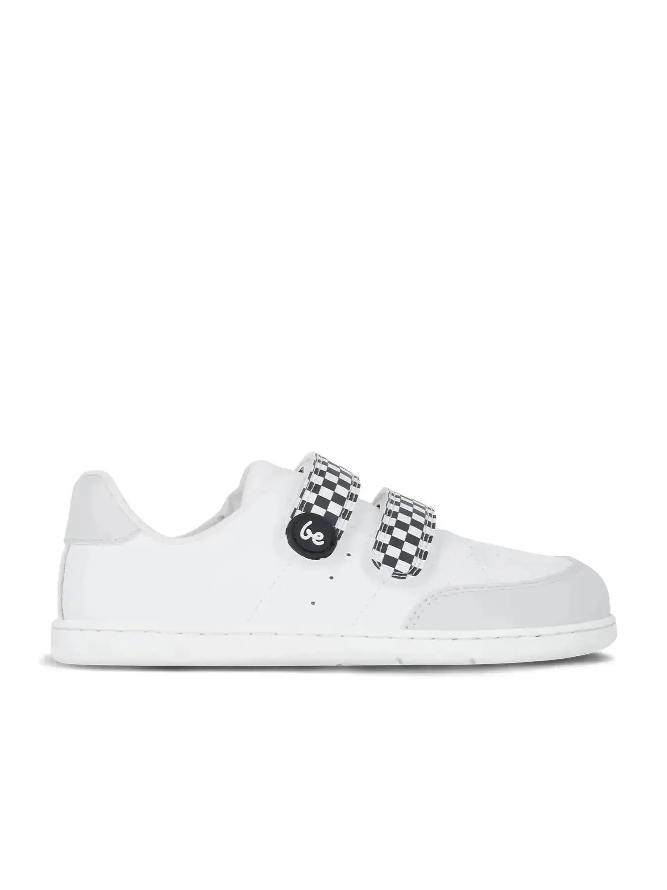 Be Lenka Kids - Energise White & Checkerboard - Zapatillas barefoot infantiles blancas