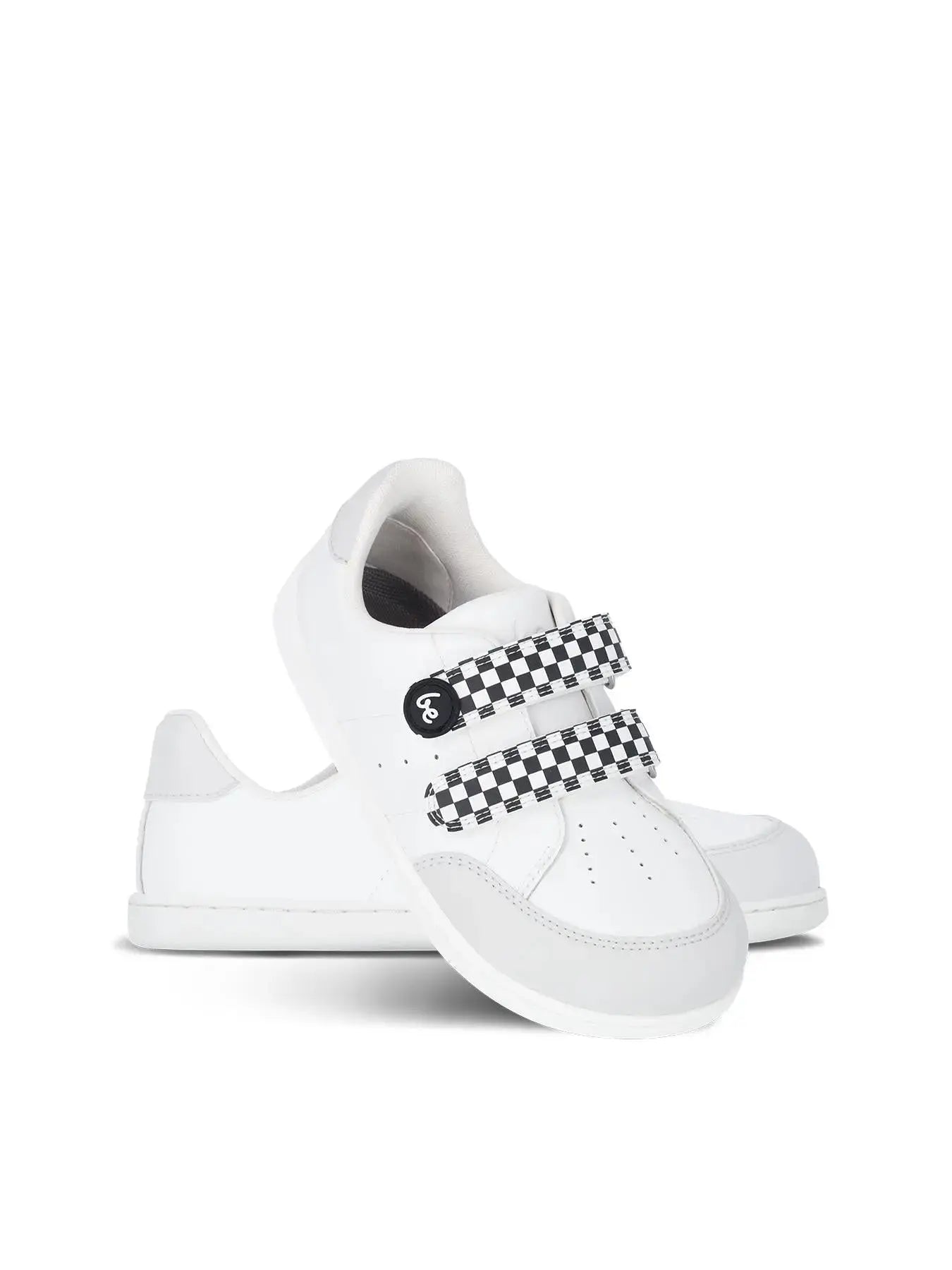Be Lenka Kids - Energise White & Checkerboard - Zapatillas barefoot infantiles blancas