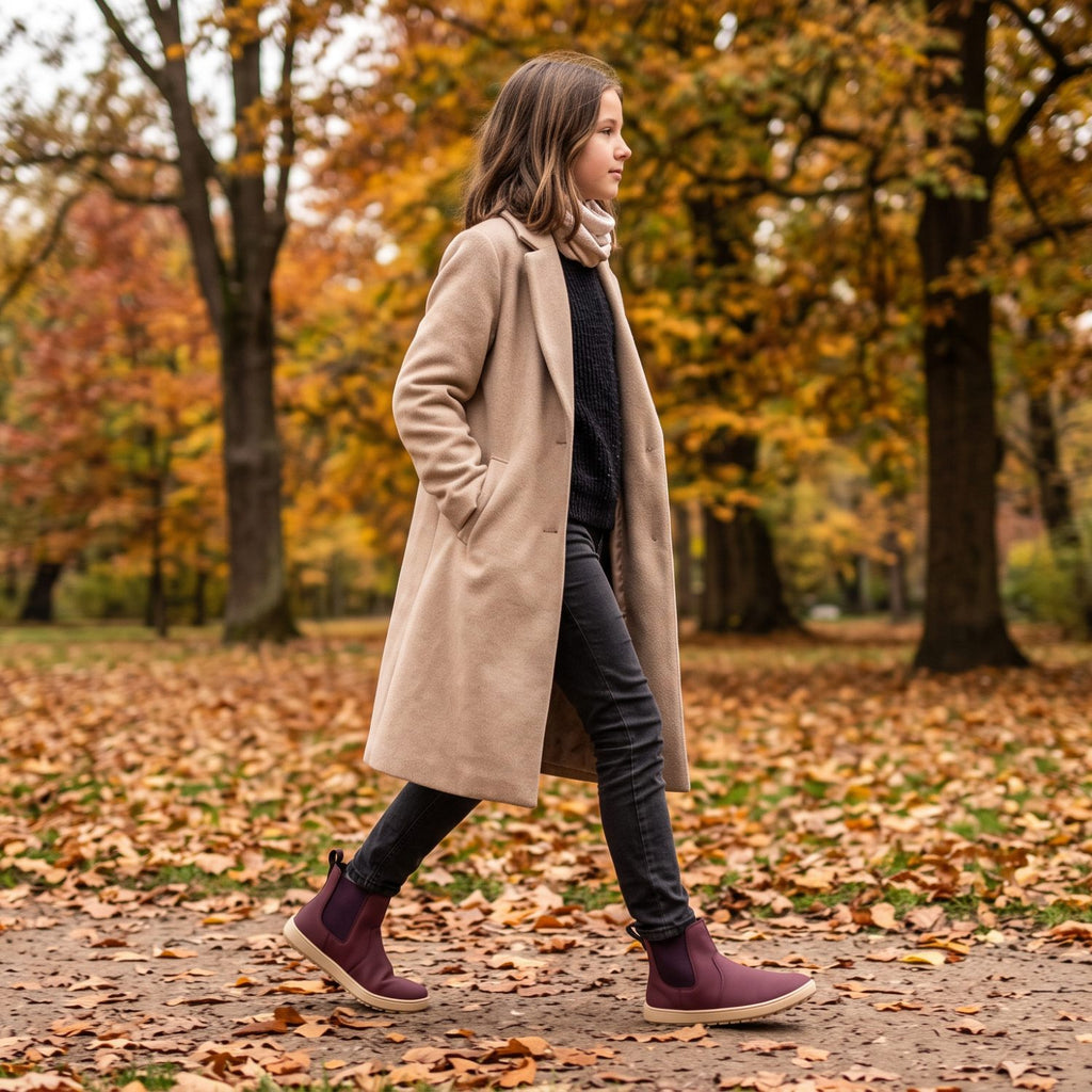 Be Lenka Kids – Halla Junior Burgundy - Botines Chelsea barefoot