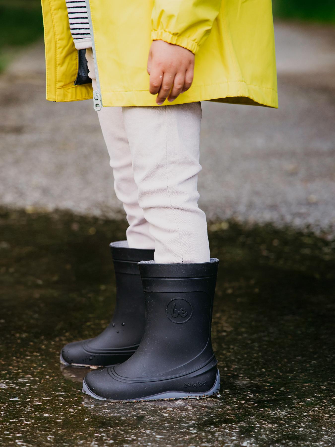 Be Lenka Kids - Pudds Black - Botas de agua barefoot