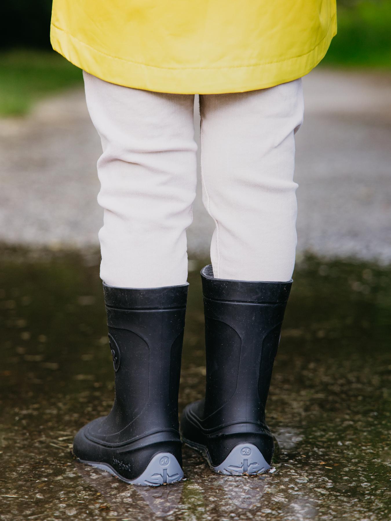 Be Lenka Kids - Pudds Black - Botas de agua barefoot
