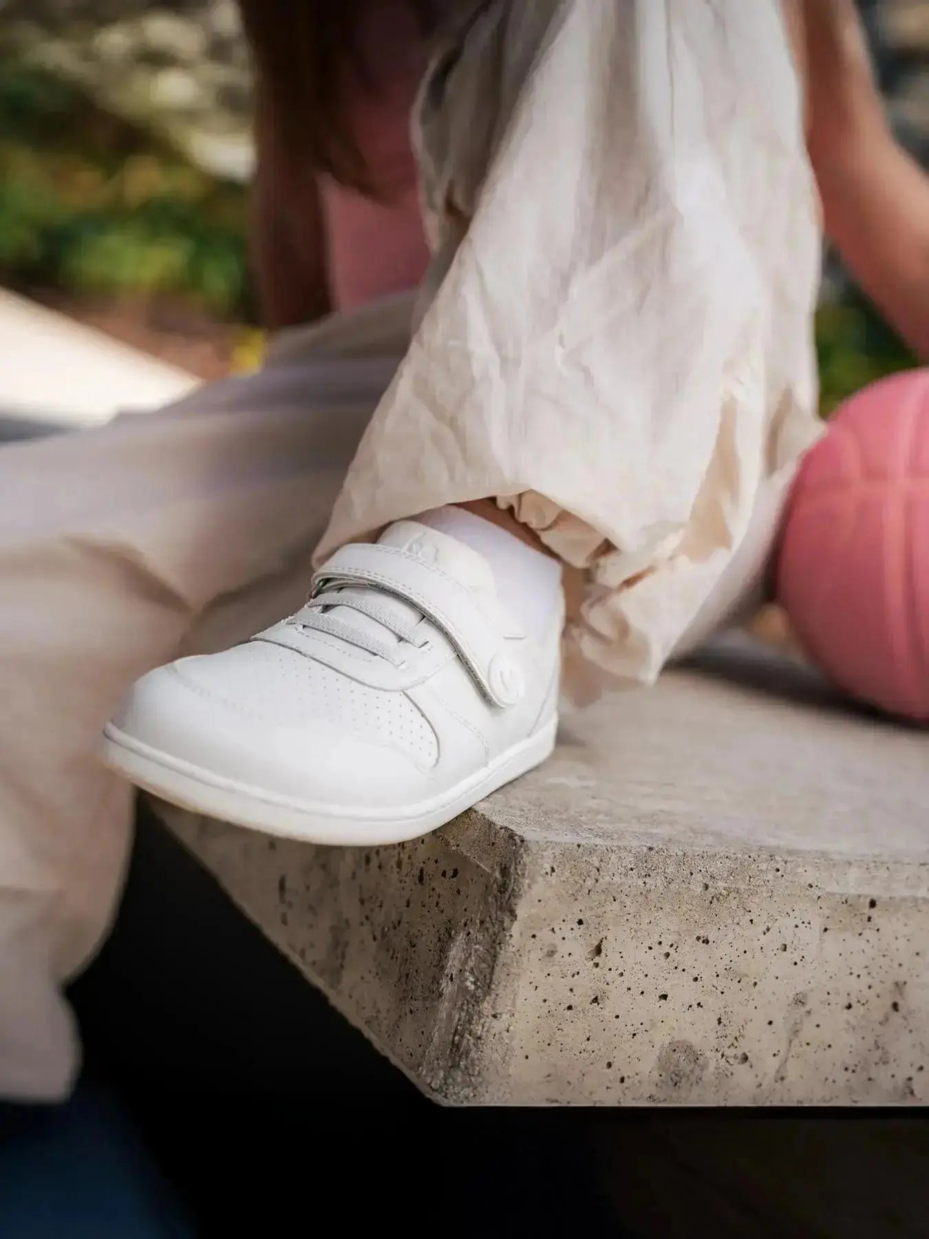 Be Lenka Kids - Scoot All White - Zapatillas colegiales barefoot infantiles blancas