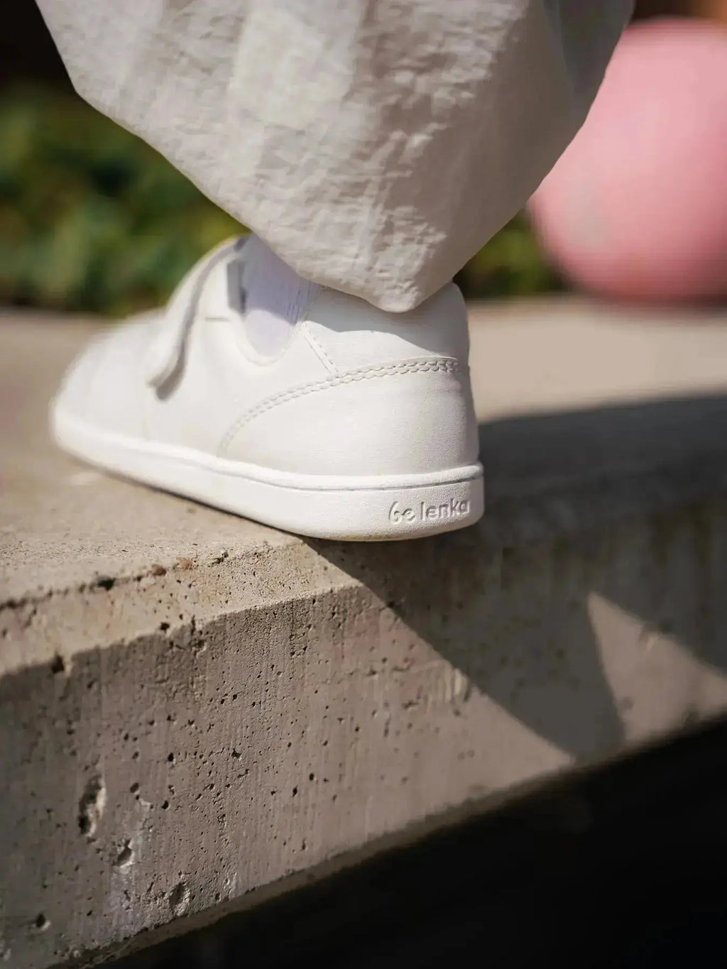 Be Lenka Kids - Scoot All White - Zapatillas colegiales barefoot infantiles blancas