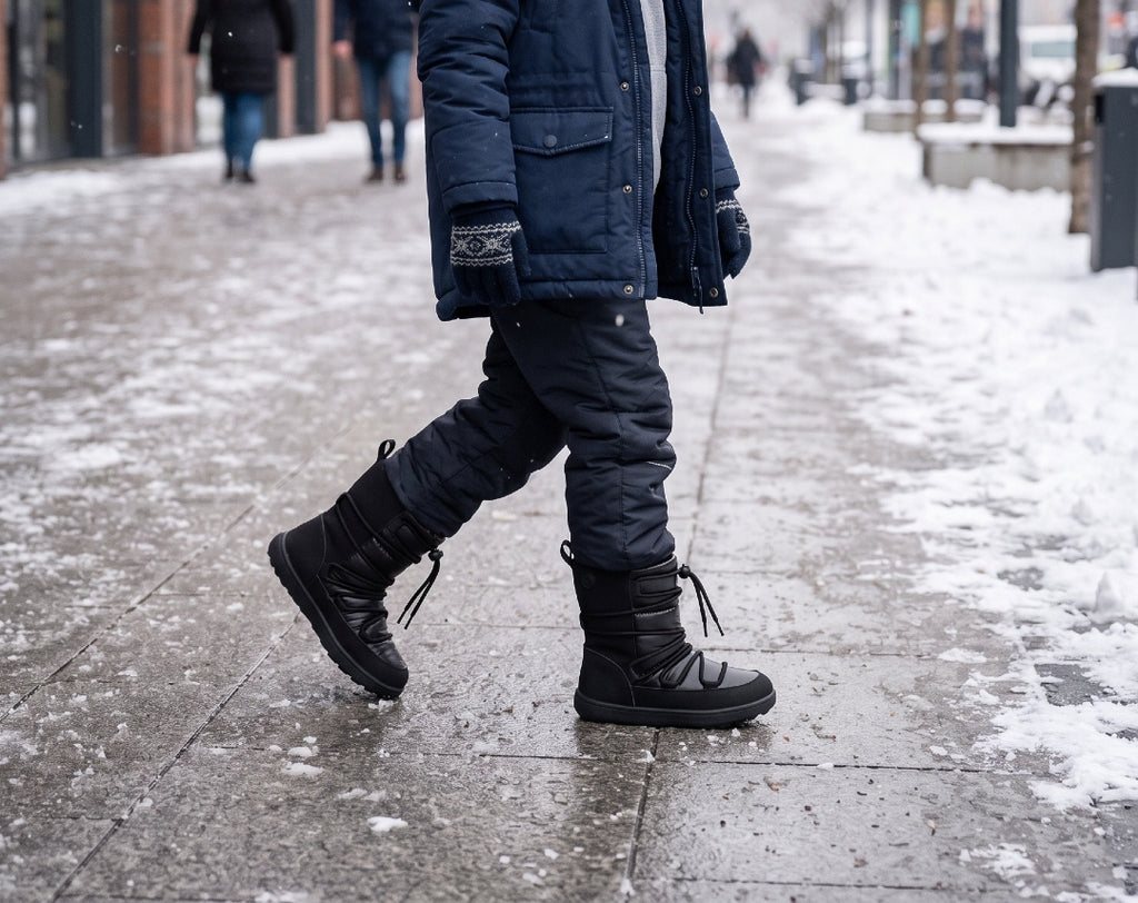 Be Lenka Kids - Snowfox All Black - Barefoot Snow Boots