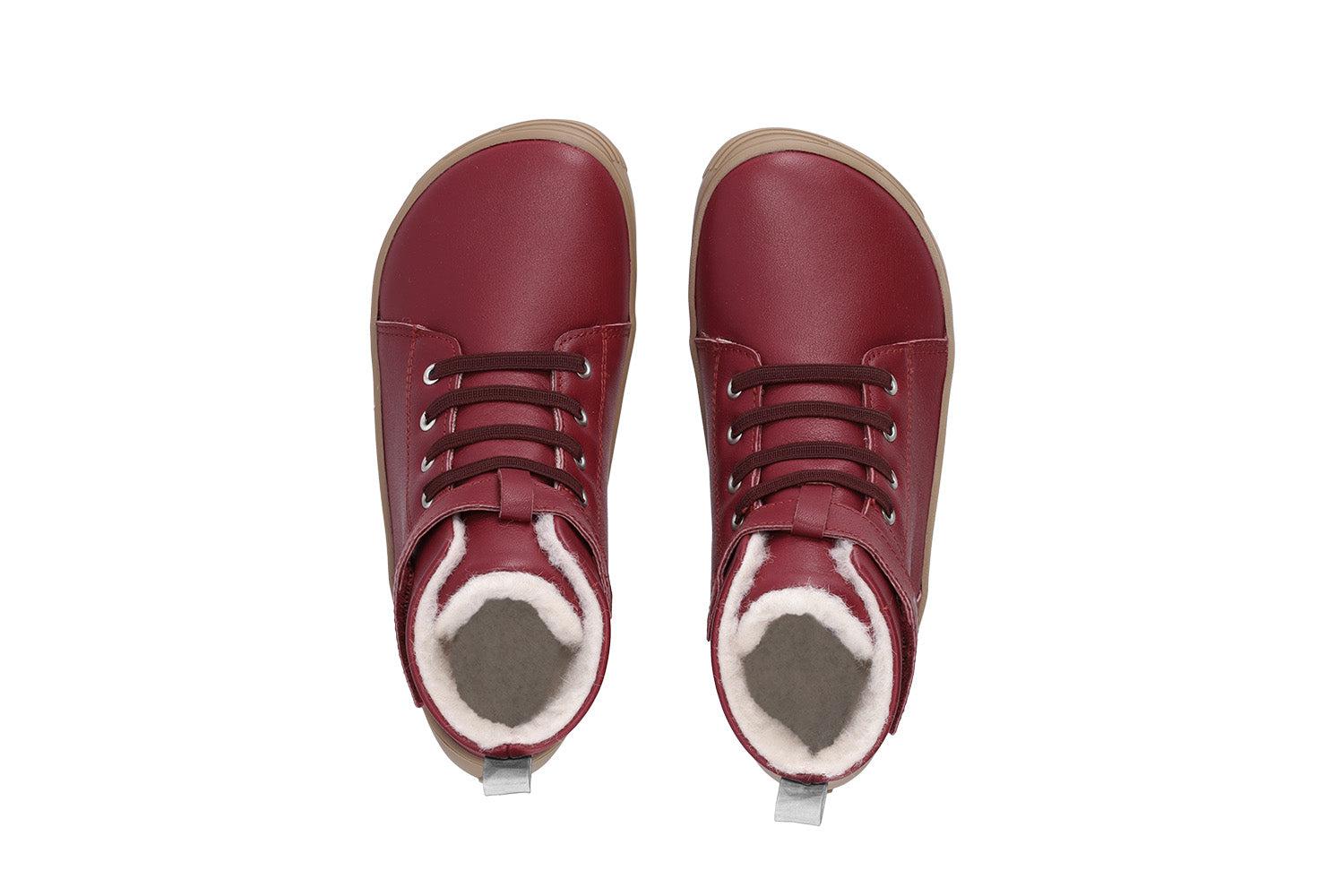Be Lenka Kids - Winter Dark Cherry Red - Botines de invierno barefoot-Be Lenka-Cacles Barefoot-Tienda de calzado barefoot respetuoso minimalista