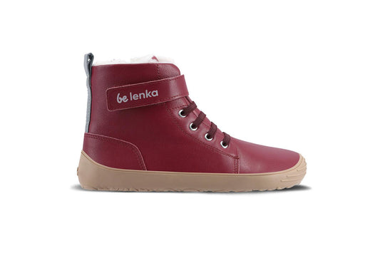 Be Lenka Kids - Winter Dark Cherry Red - Botines de invierno barefoot-Be Lenka-Cacles Barefoot-Tienda de calzado barefoot respetuoso minimalista