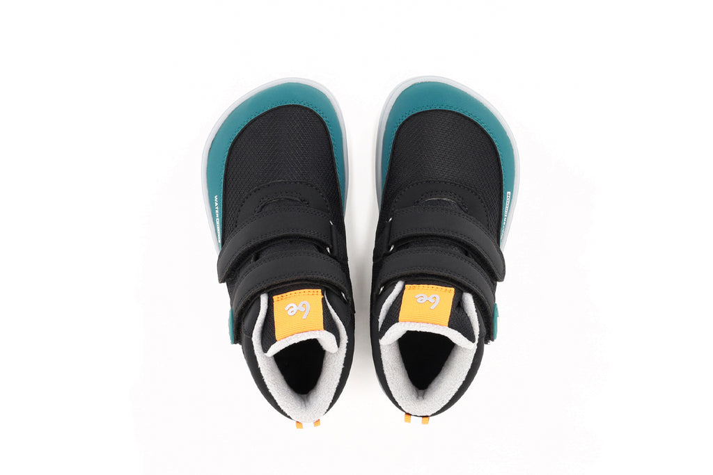 Be Lenka Kids - Zippu Black & Green - Winter barefoot shoes