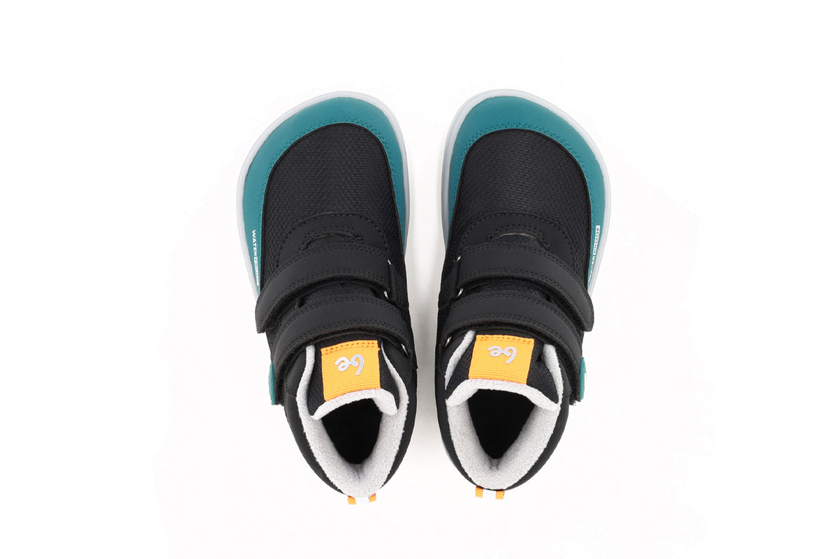 Be Lenka Kids - Zippu Black & Green - Winter barefoot shoes