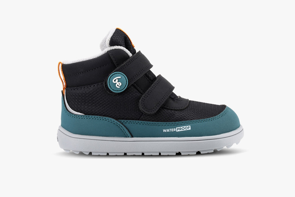 Be Lenka Kids - Zippu Black & Green - Winter barefoot shoes