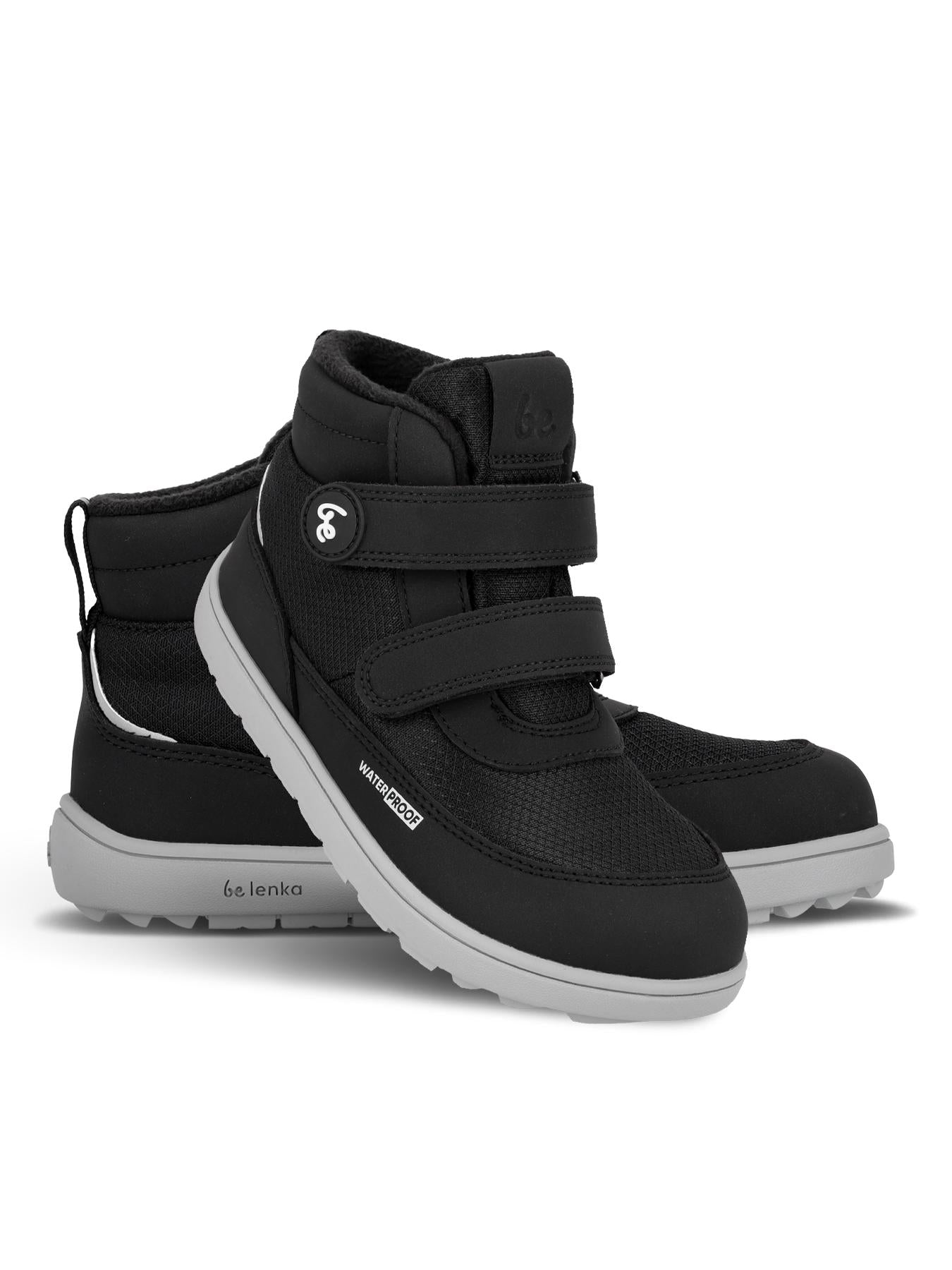 Be Lenka Kids - Zippu Black & Grey - Zapatos barefoot de invierno