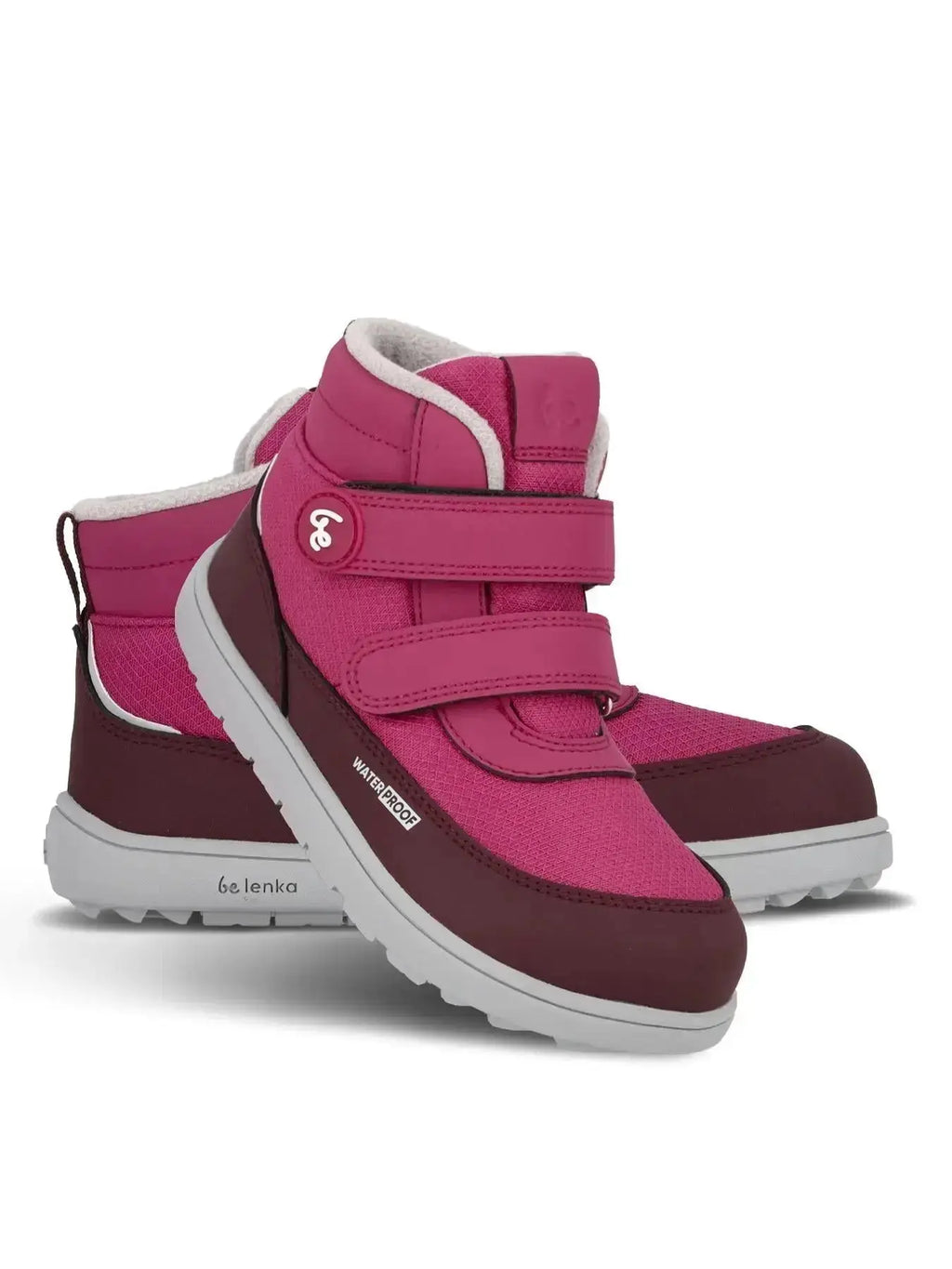 Be Lenka Kids - Zippu Junior Berry & Grey - Zapatos barefoot de invierno
