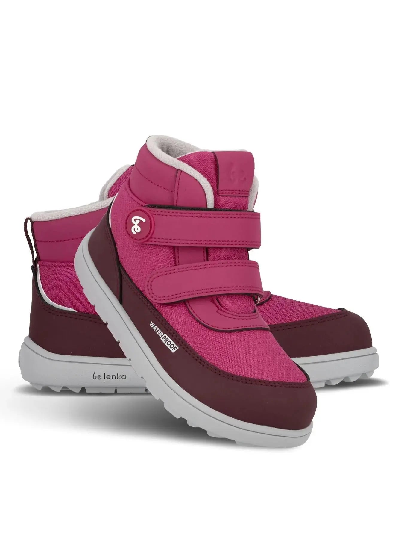 Be Lenka Kids - Zippu Junior Berry & Grey - Zapatos barefoot de invierno