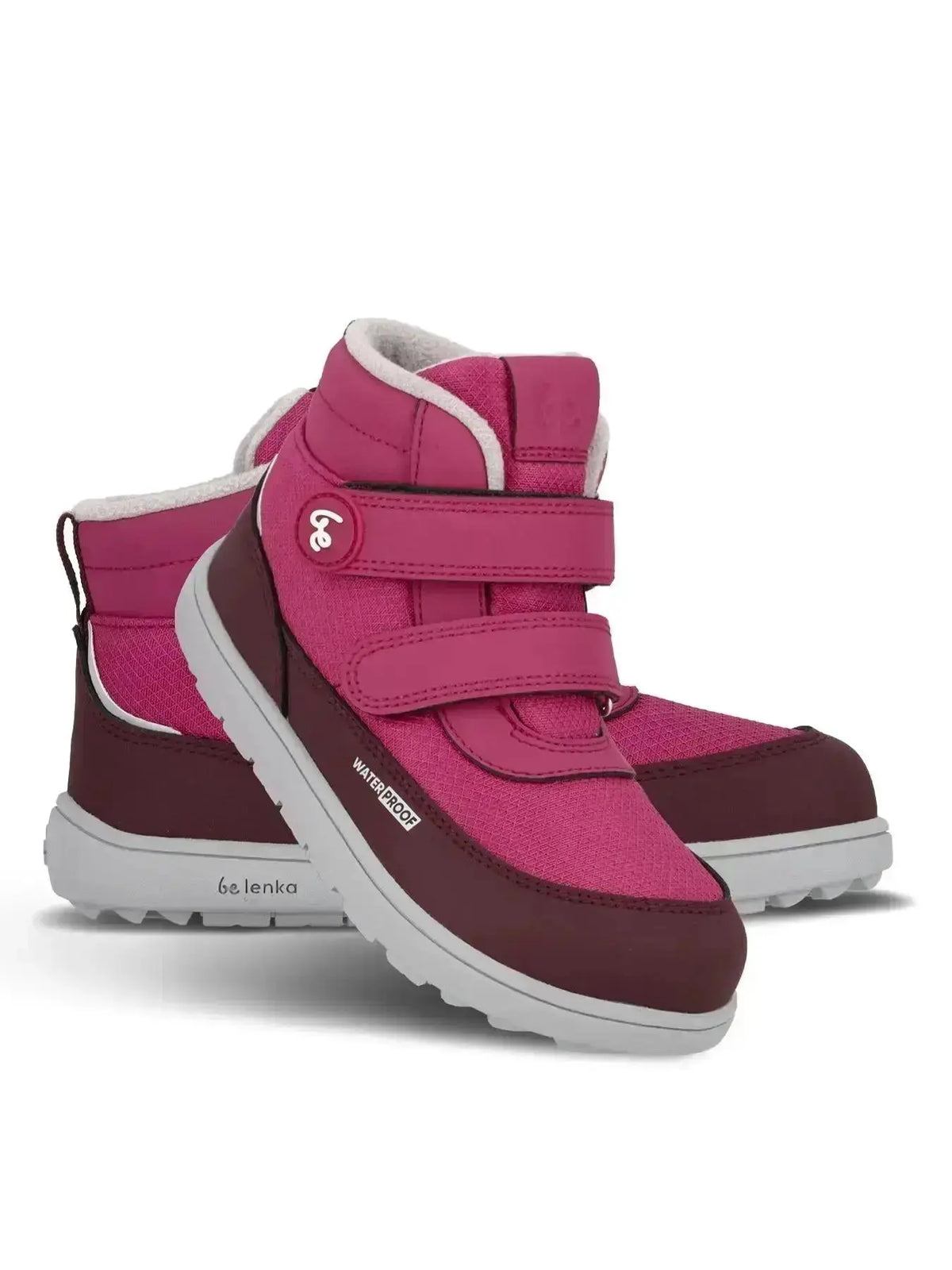 Be Lenka Kids - Zippu Junior Berry & Grey - Zapatos barefoot de invierno