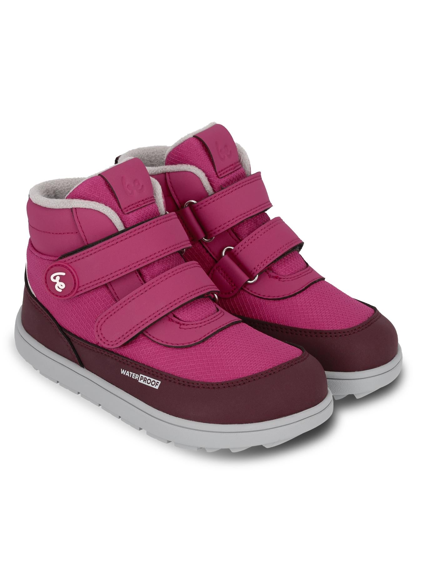 Be Lenka Kids - Zippu Junior Berry & Grey - Zapatos barefoot de invierno