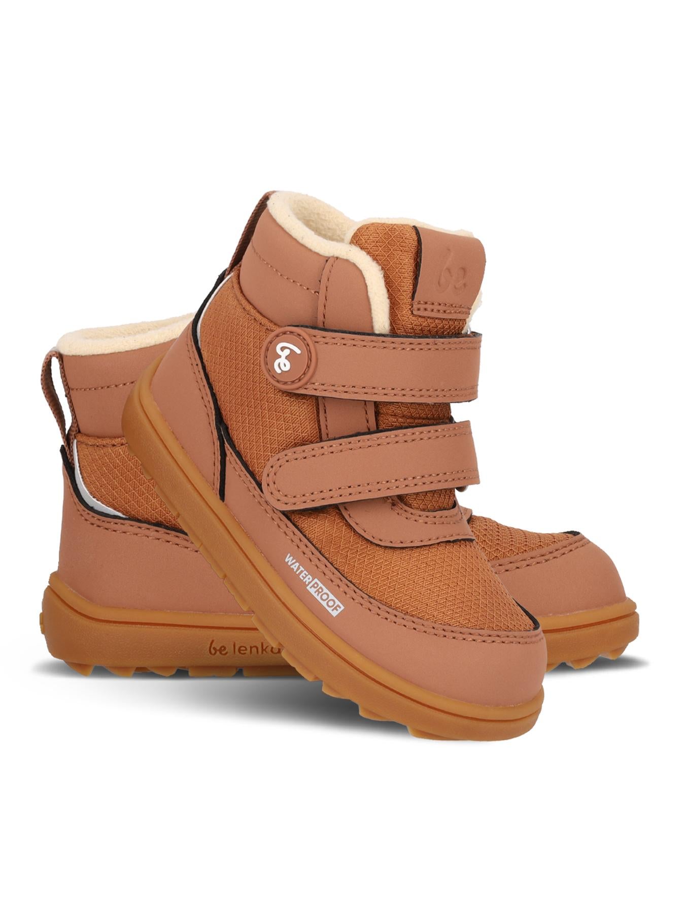 Be Lenka Kids - Zippu Preschool All Brown - Zapatos barefoot de invierno