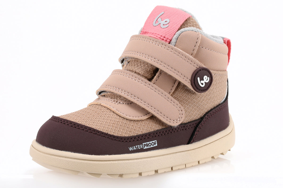 Be Lenka Kids - Zippu Preschool Beige & Burgundy - Botas barefoot de invierno