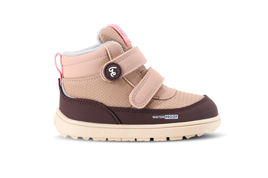 Be Lenka Kids - Zippu Preschool Beige & Burgundy - Botas barefoot de invierno