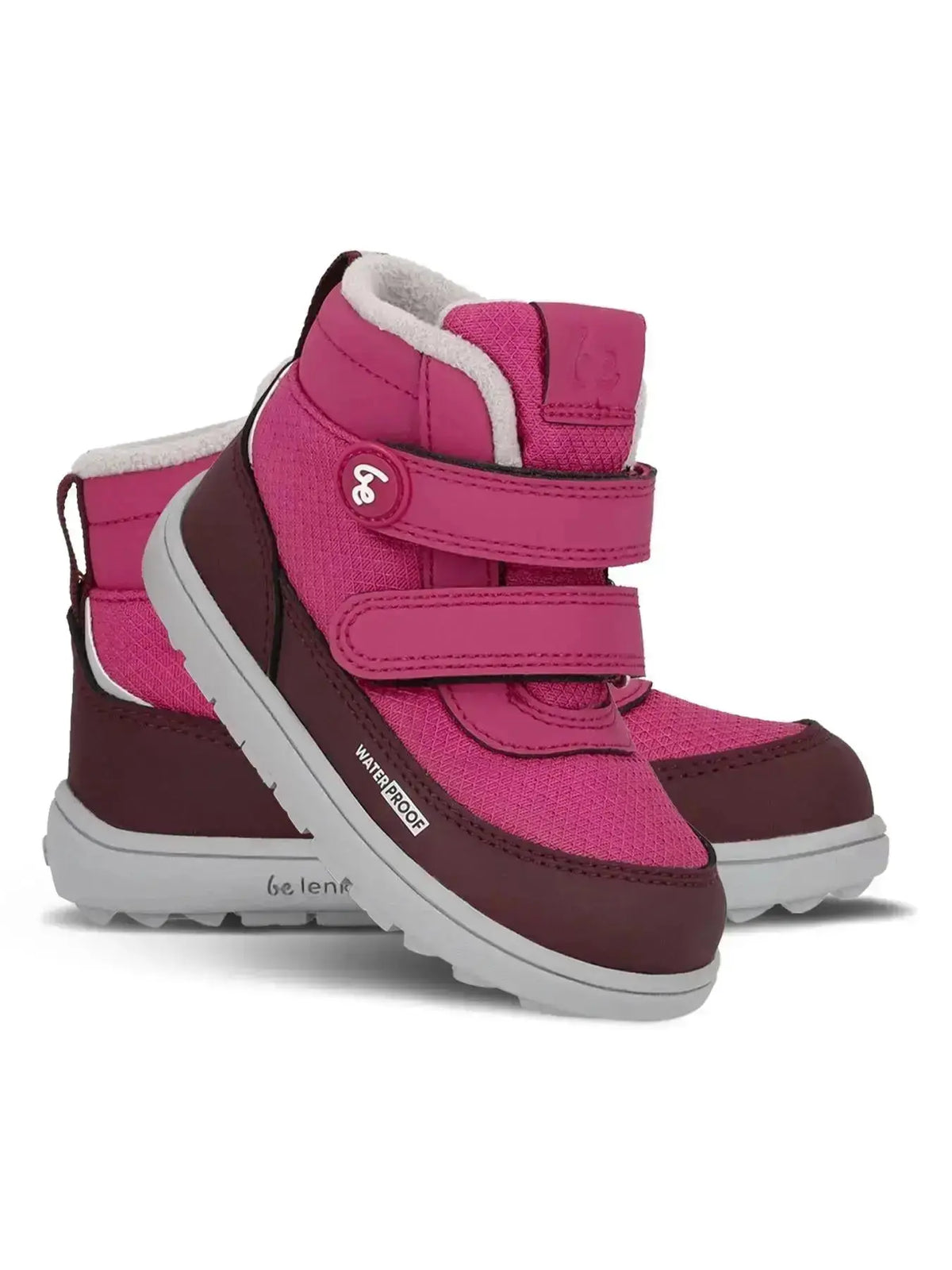 Be Lenka Kids - Zippu Preschool Berry & Grey - Botas respetuosas primeros pasos cereza