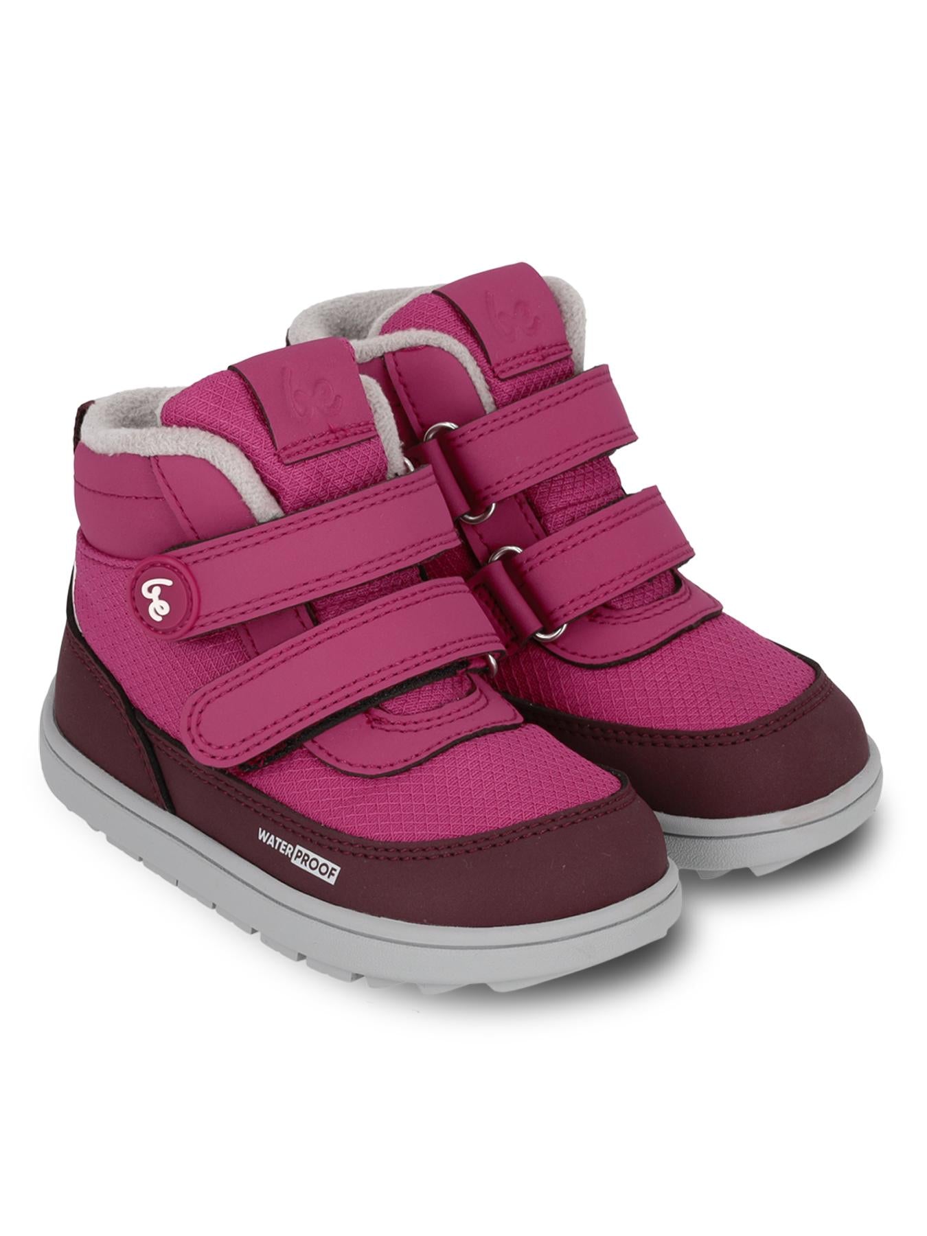 Be Lenka Kids - Zippu Preschool Berry & Grey - Zapatos barefoot de invierno