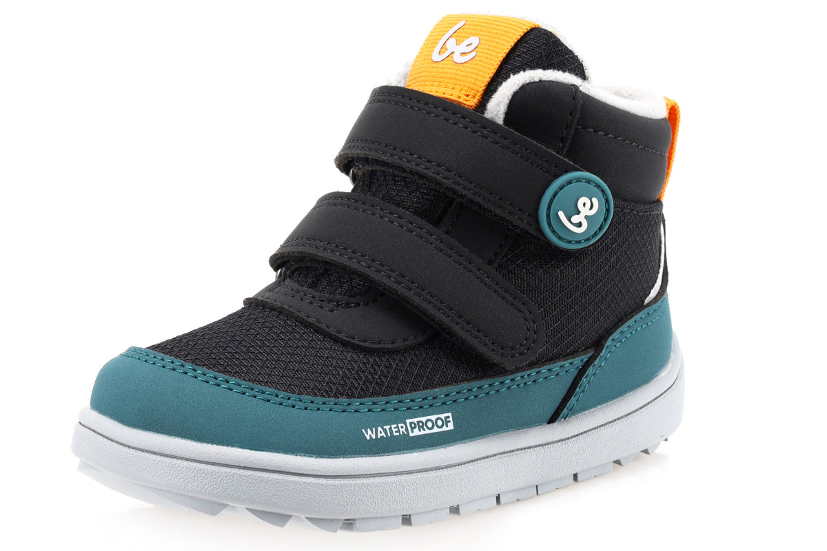Be Lenka Kids - Zippu Preschool Black & Green - Winter barefoot shoes