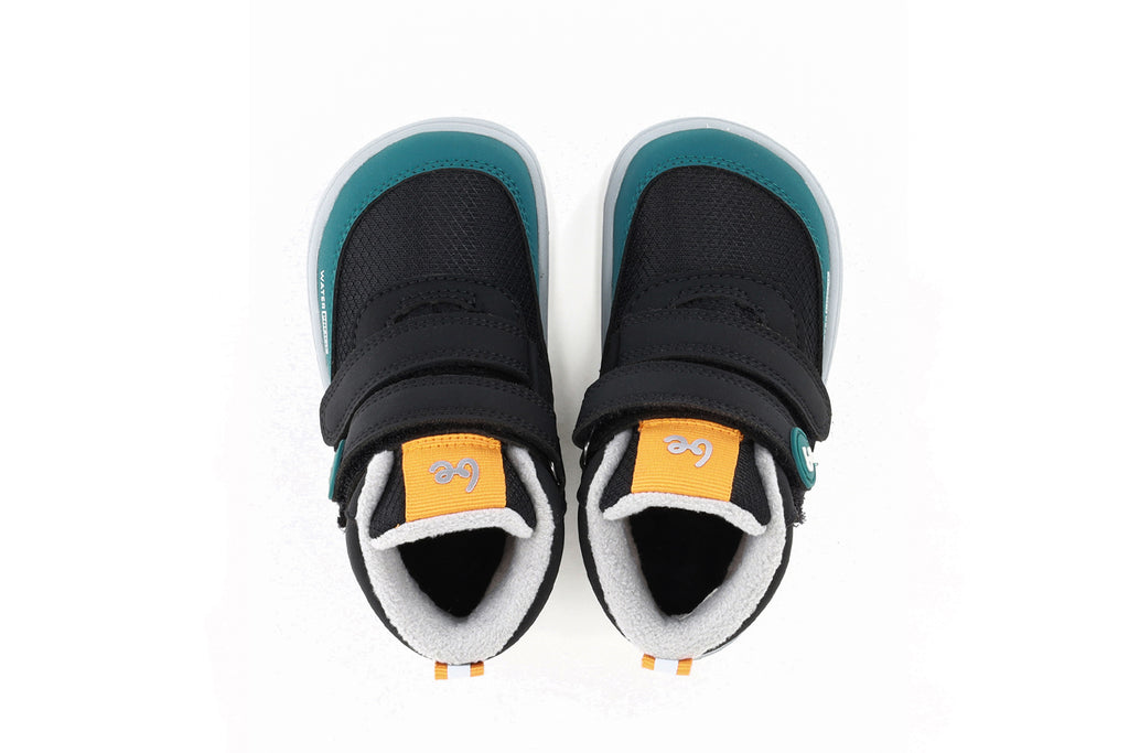 Be Lenka Kids - Zippu Preschool Black & Green - Winter barefoot shoes