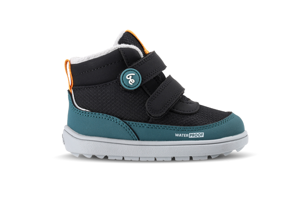 Be Lenka Kids - Zippu Preschool Black & Green - Winter barefoot shoes